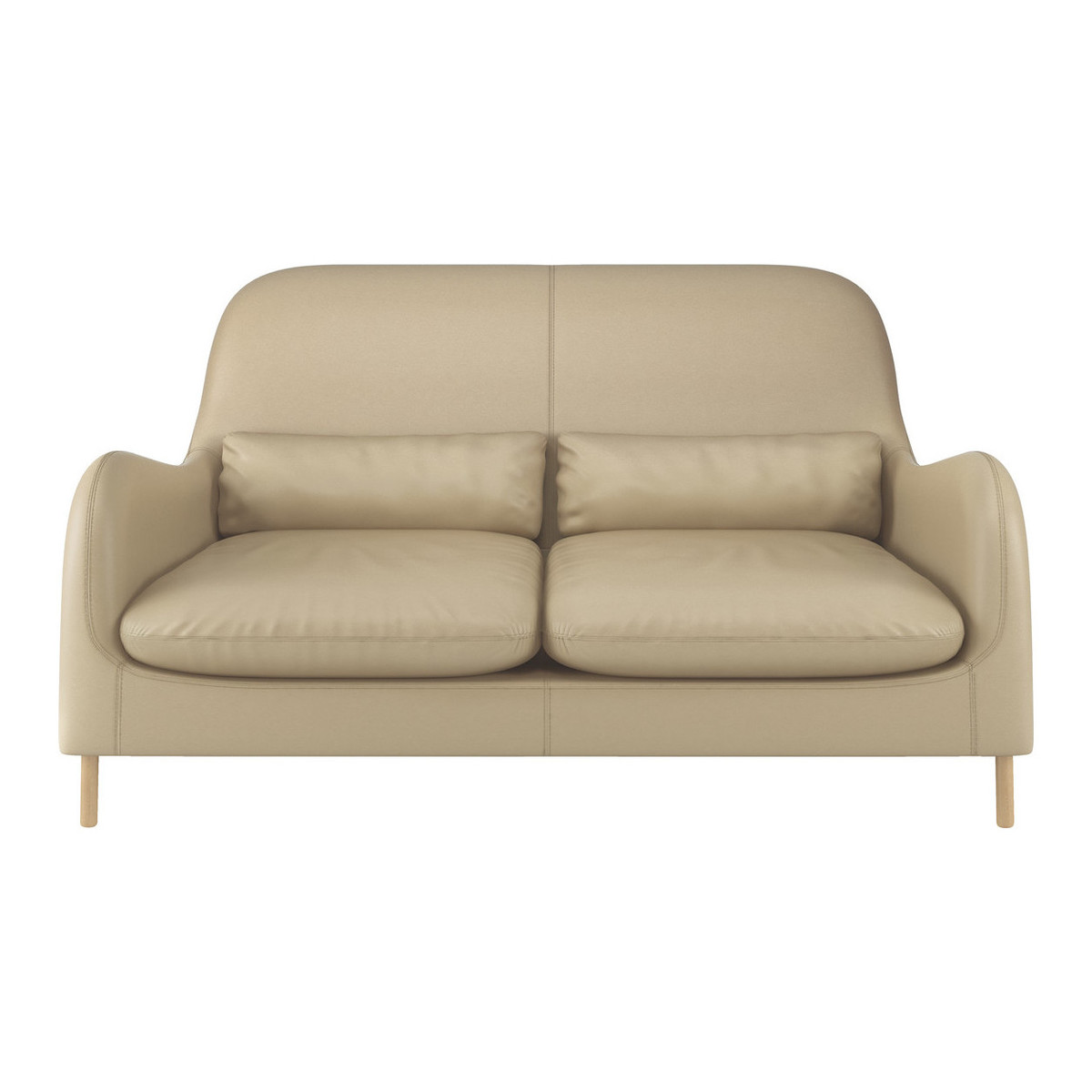 Smithfield Stone Leather 2 Seater Sofa, Stone – image 1