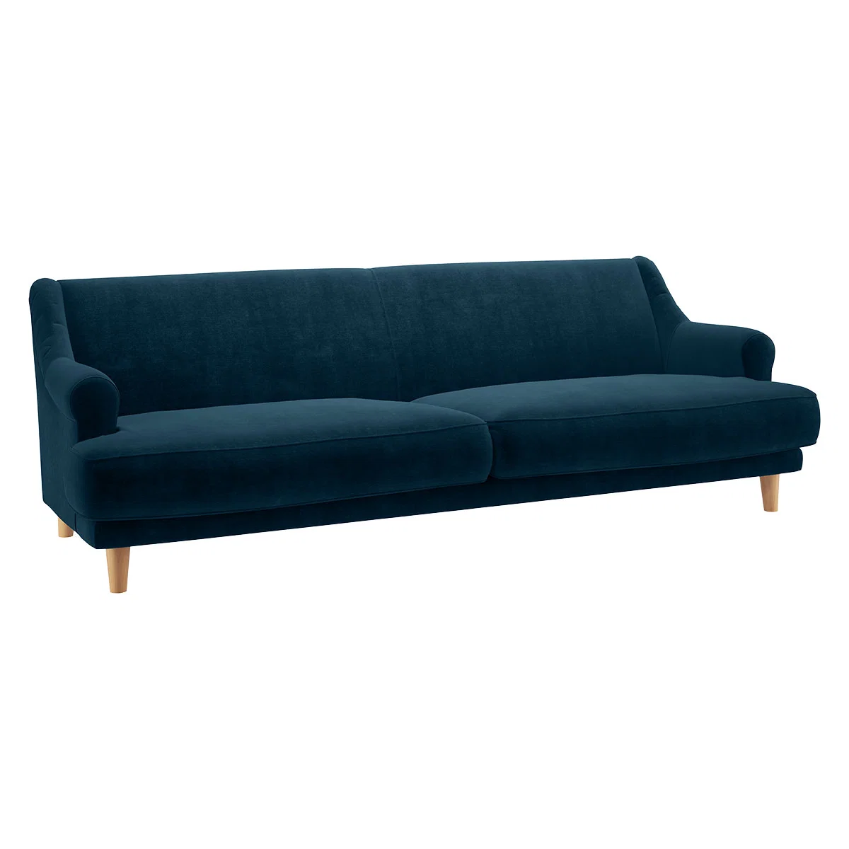 Townsend Ink Blue Velvet 4 Seater Sofa, Blue – image 3