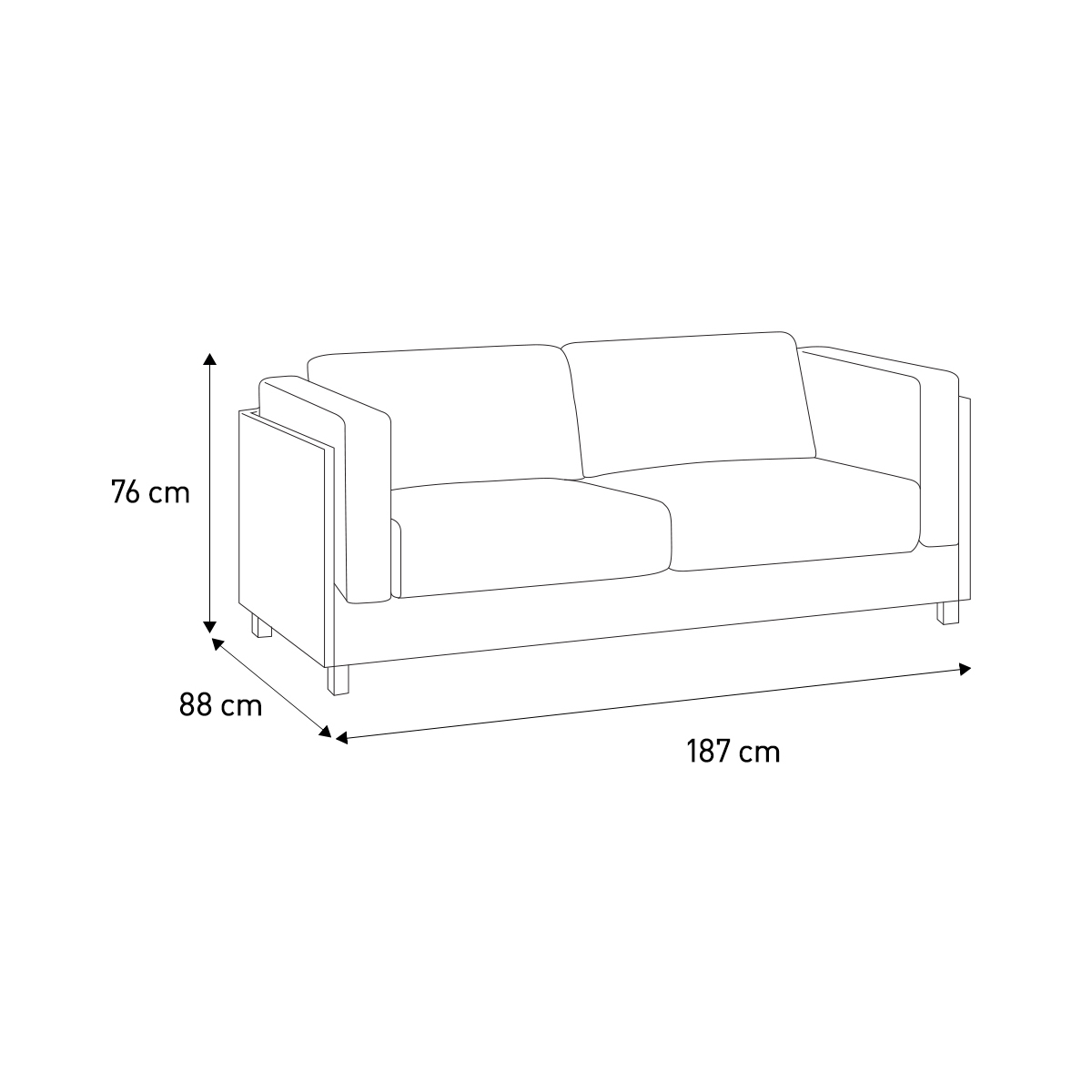 Colombo Blue FaBric 3 Seater Sofa, Blue – image 7