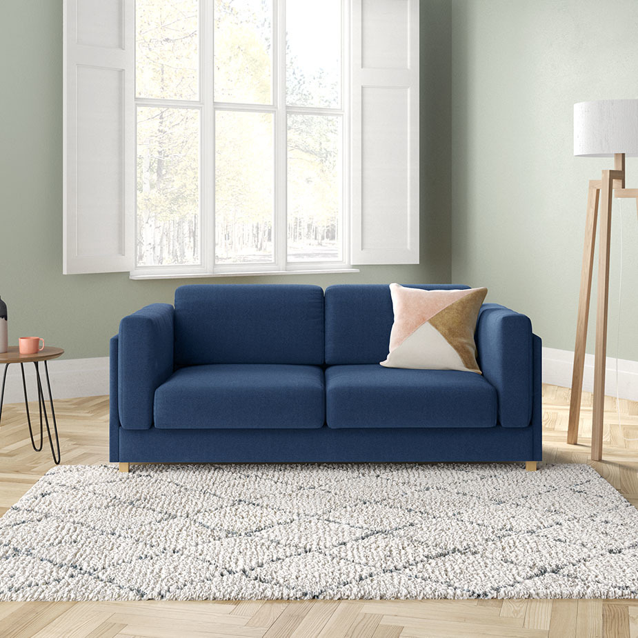Colombo Blue FaBric 3 Seater Sofa, Blue – image 8