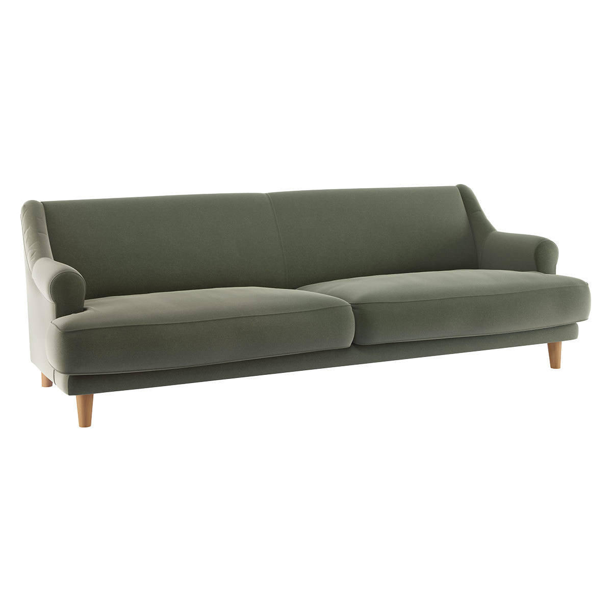 Townsend Sage Green Velvet 4 Seater Sofa, Green Green – image 3