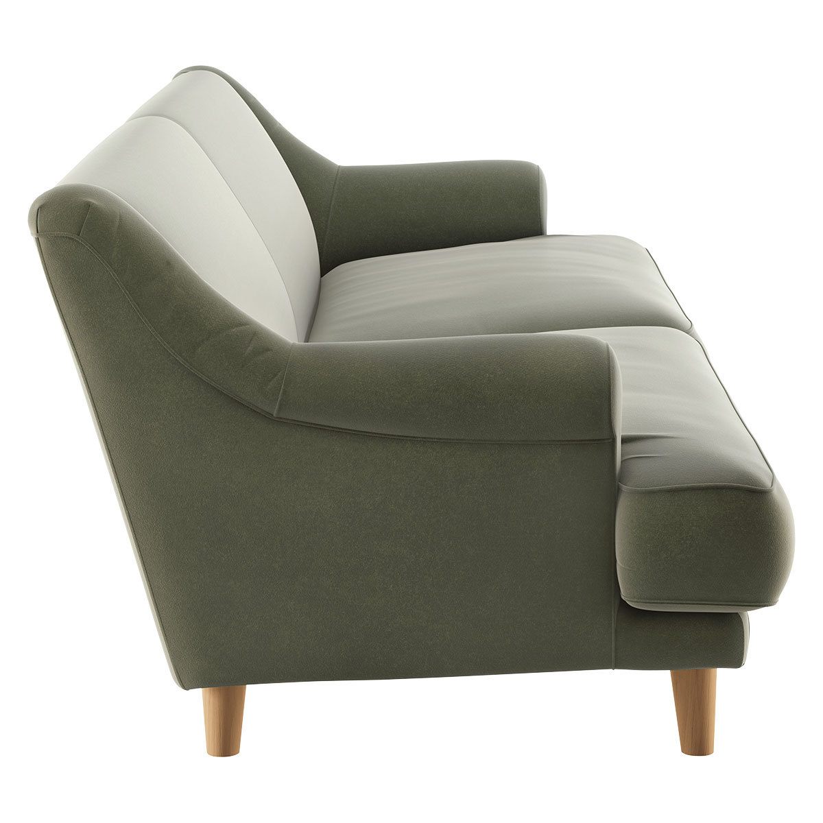Townsend Sage Green Velvet 4 Seater Sofa, Green Green – image 4