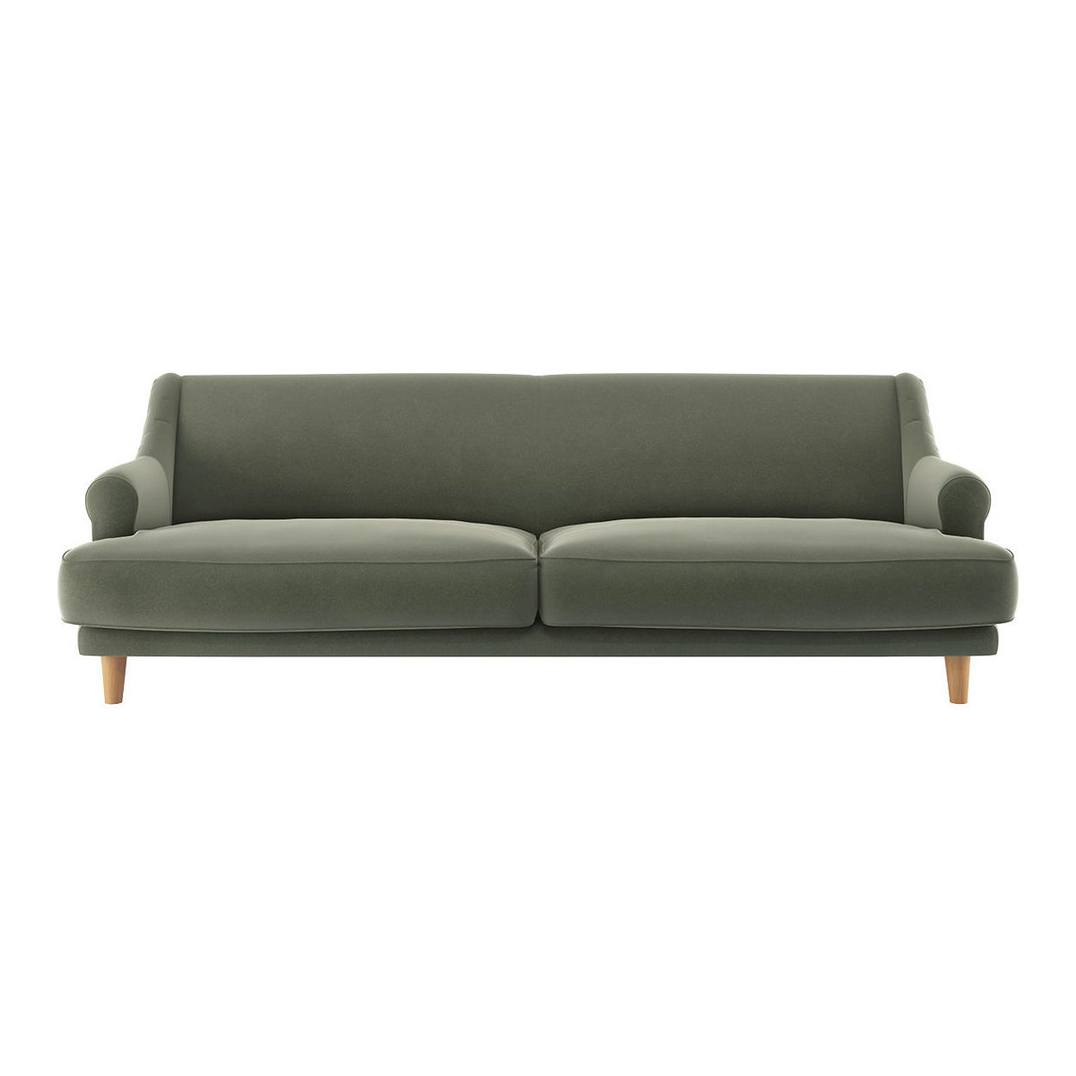 Townsend Sage Green Velvet 4 Seater Sofa, Green Green – image 1
