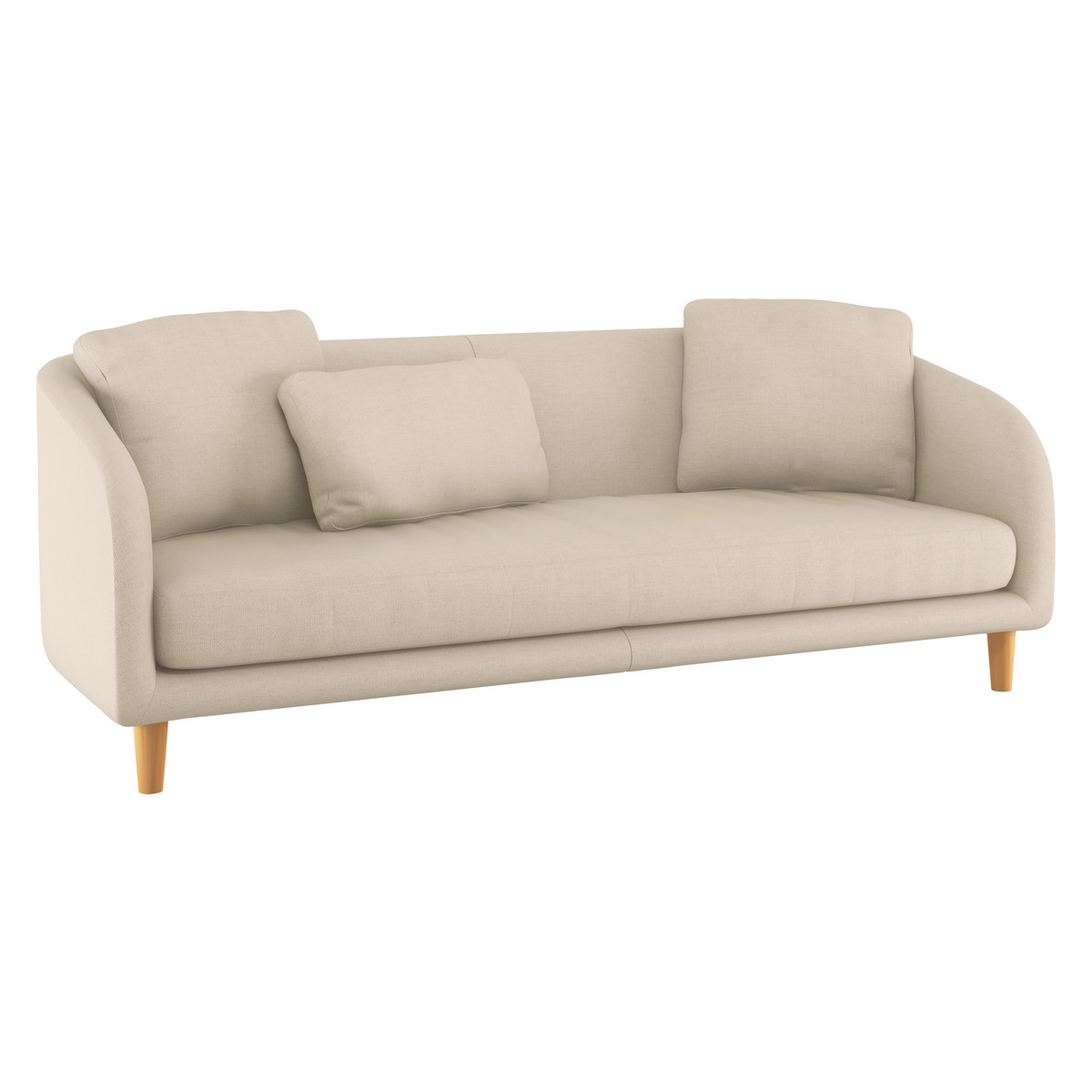 Colby Natural Italian Woven FaBric 3 Seater Sofa, Natural – image 3