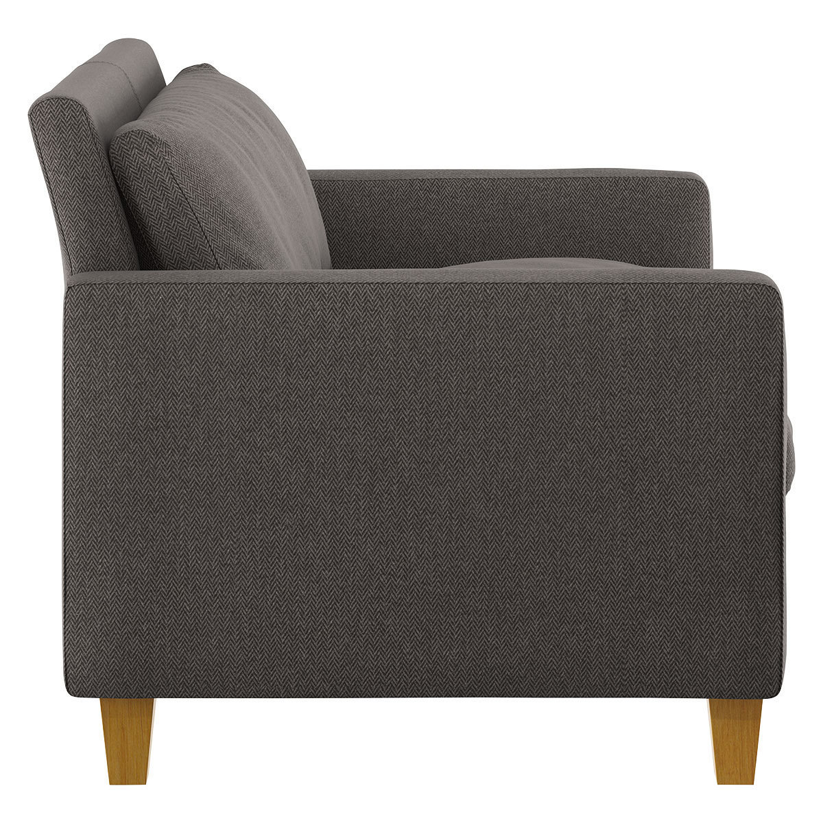 Chester Charcoal Grey Herringbone Wool Mix Compact Sofa, Oak Feet, Charcoal – image 3
