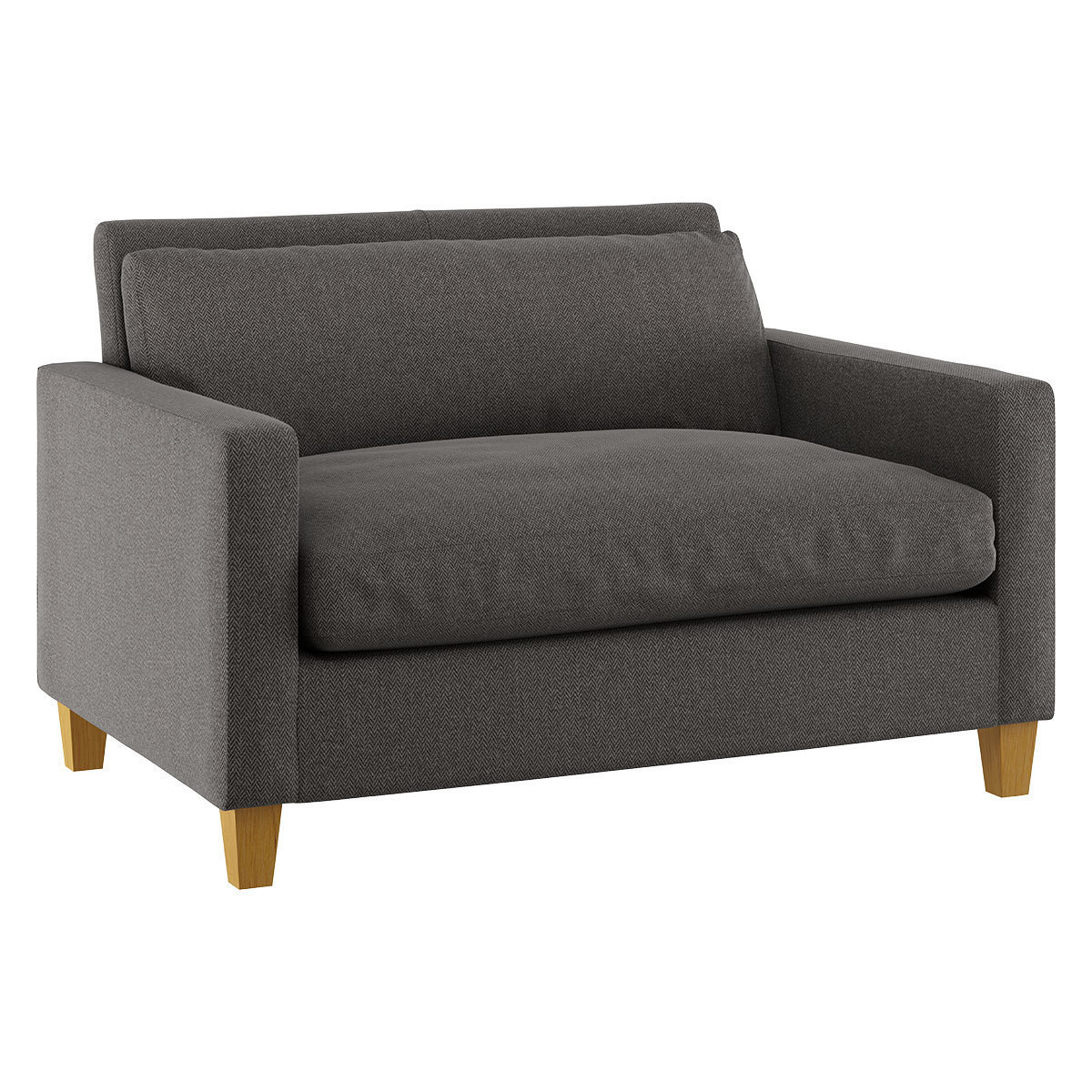 Chester Charcoal Grey Herringbone Wool Mix Compact Sofa, Oak Feet, Charcoal – image 4