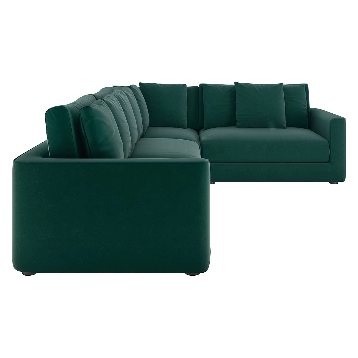 Rupert Emerald Green Velvet Left Arm Corner Sofa, Green – image 3