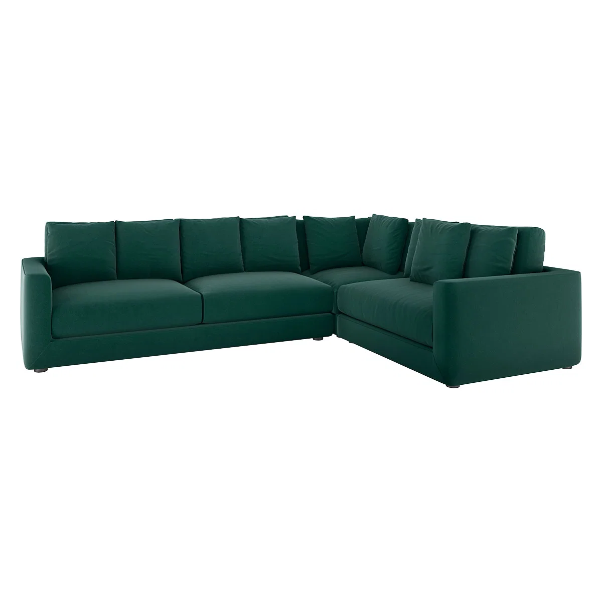 Rupert Emerald Green Velvet Left Arm Corner Sofa, Green – image 4