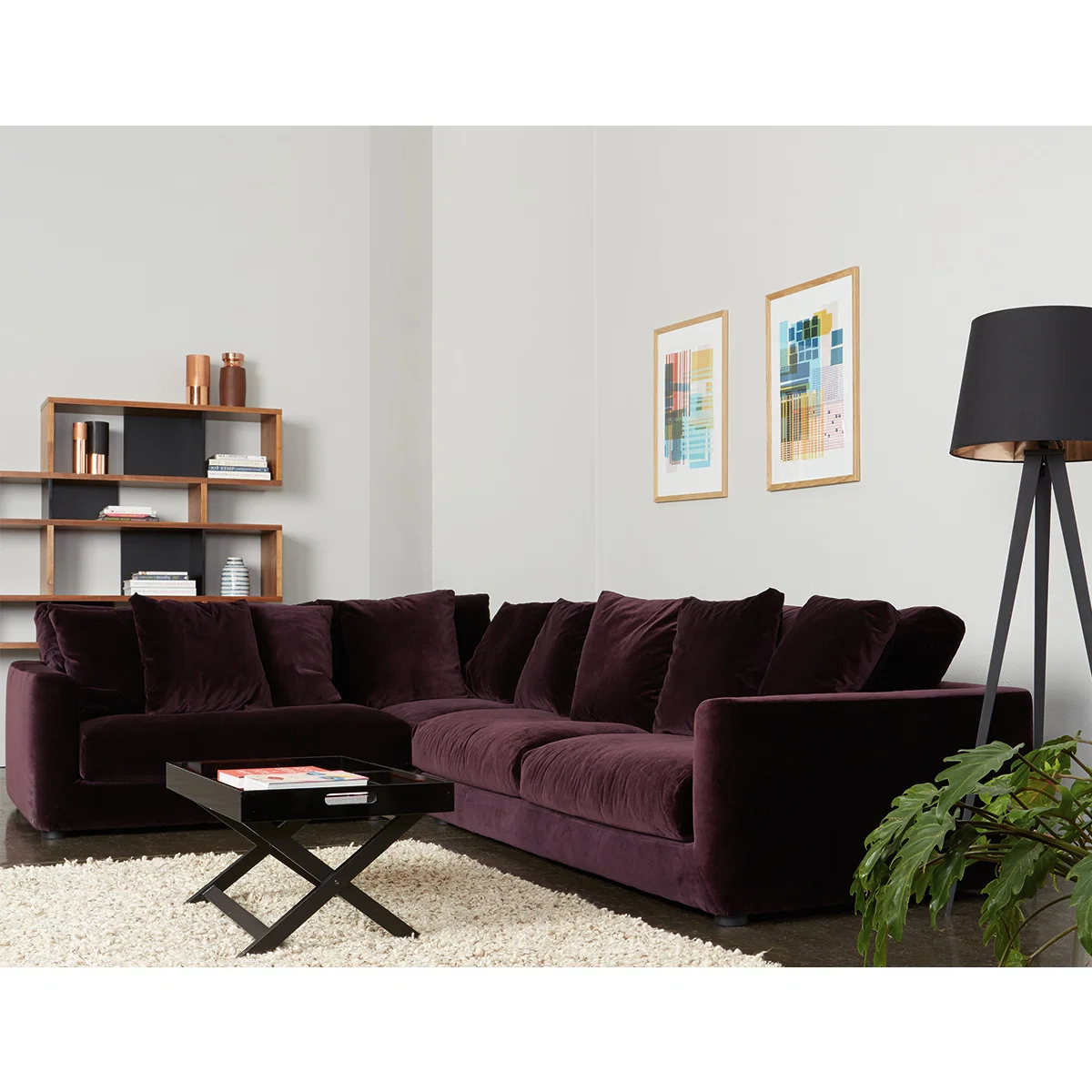 Rupert Emerald Green Velvet Left Arm Corner Sofa, Green – image 6