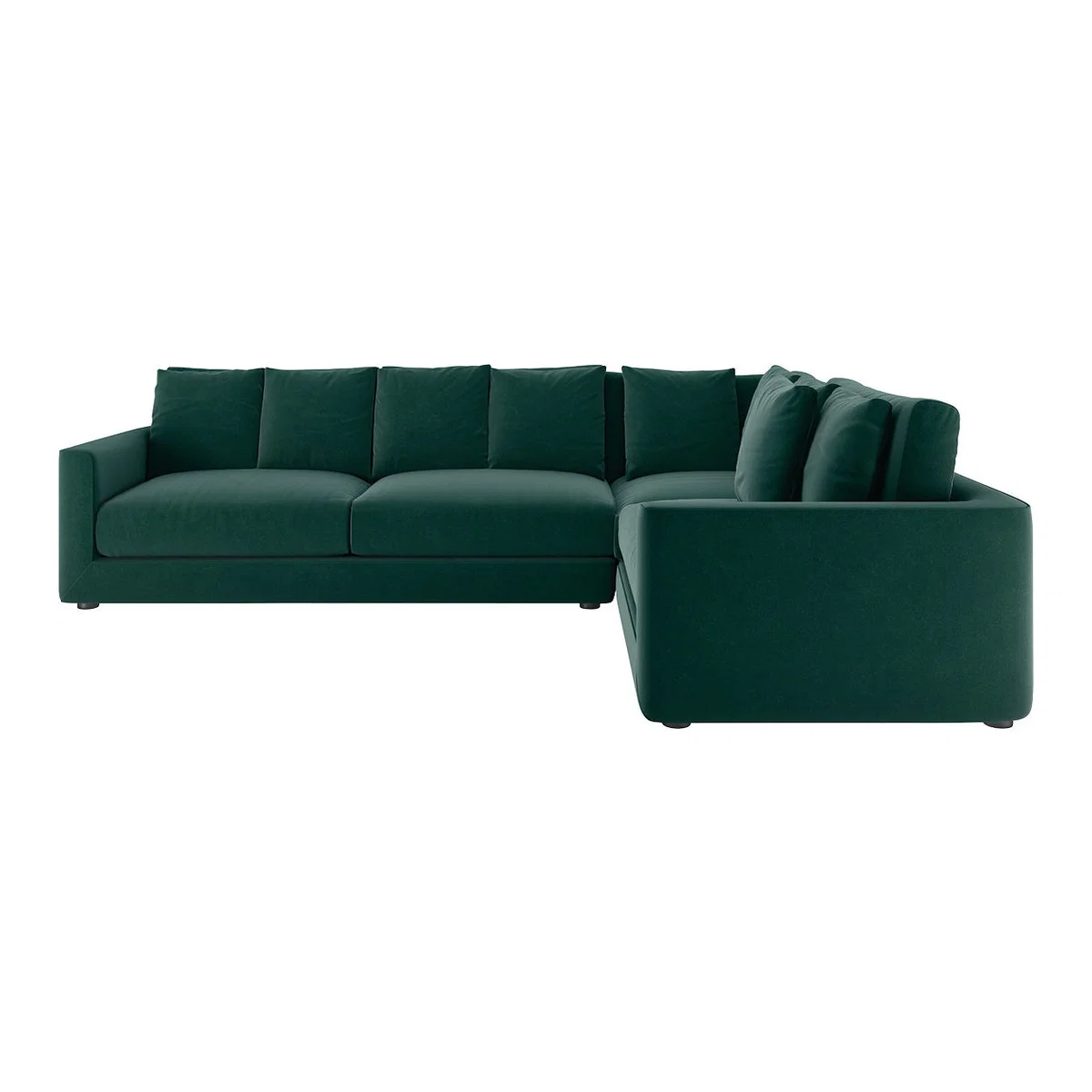 Rupert Emerald Green Velvet Left Arm Corner Sofa, Green – image 1
