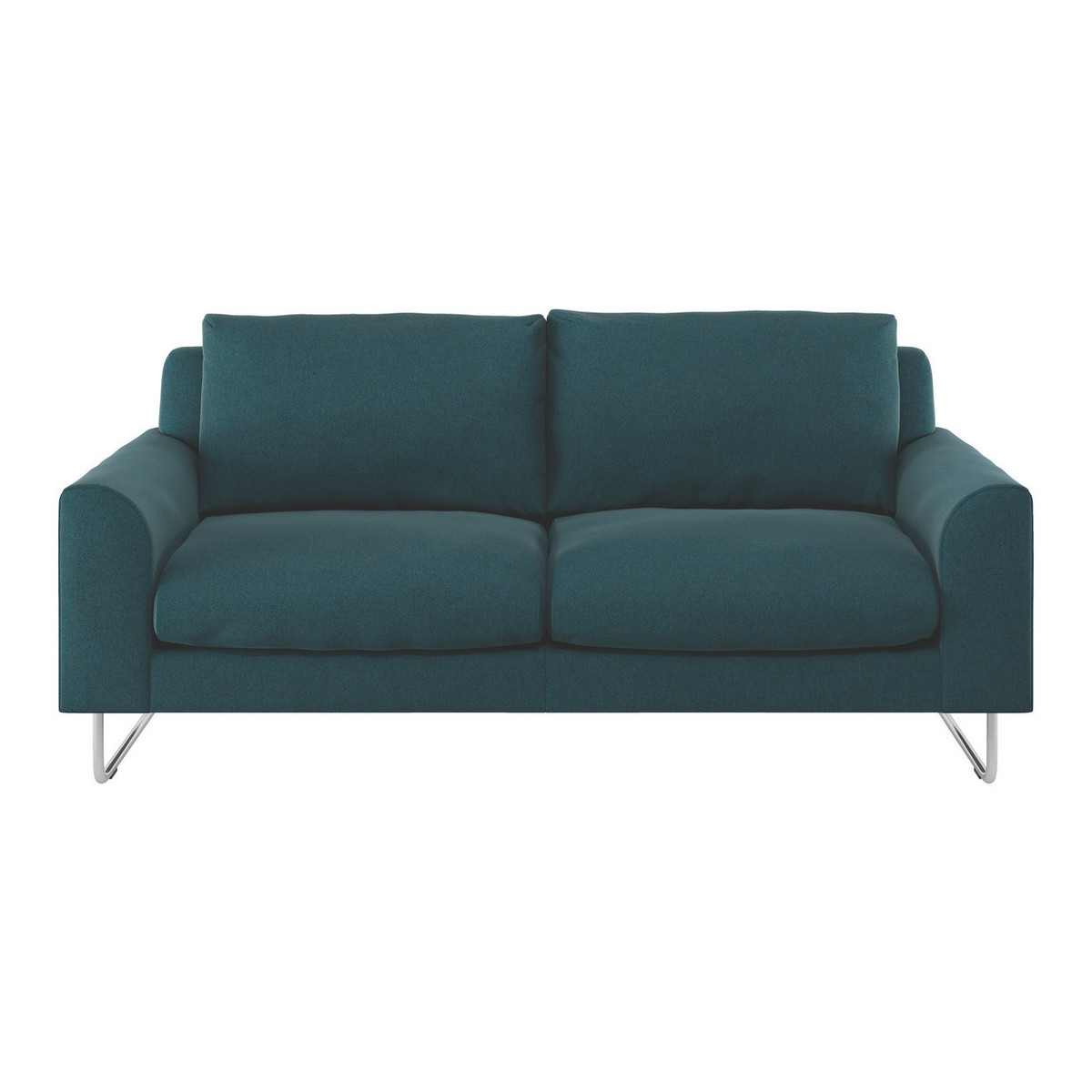 Lyle Teal Green Tweed Wool Mix FaBric 2 Seater Sofa, Green – image 1