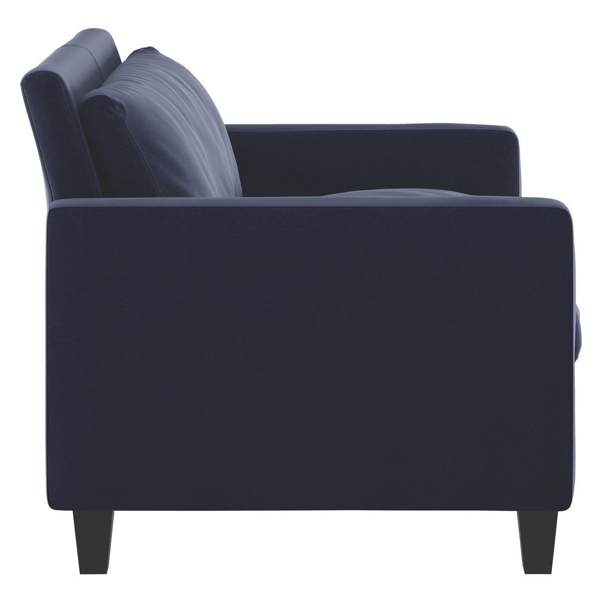 Chester Navy Blue Velvet Compact Sofa, Oak Stained Feet, Dark Blue – image 3