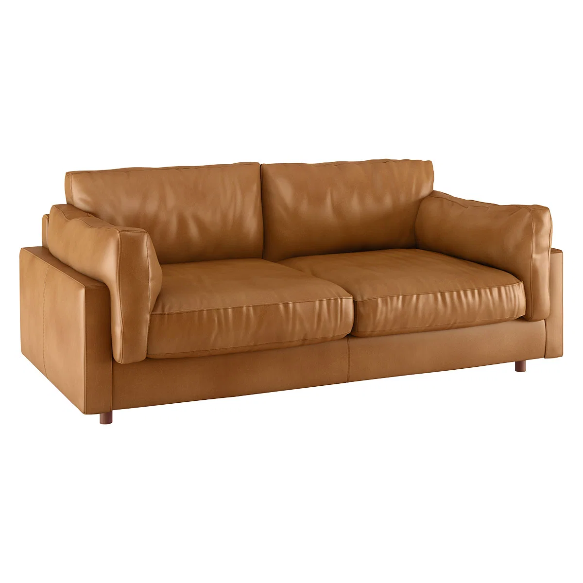 Elkin Mid Tan Leather 3 Seater Sofa, Tan – image 3