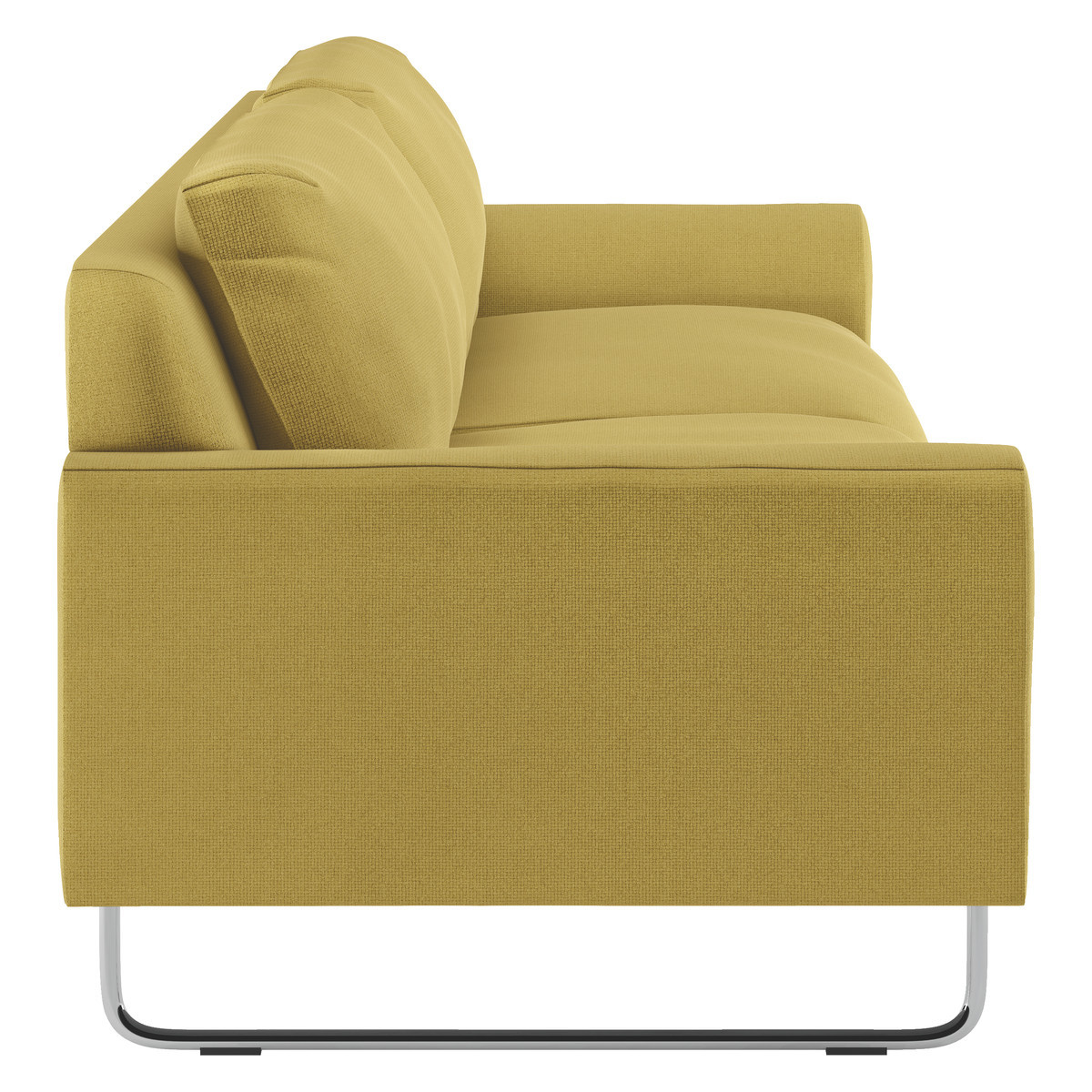 Lyle Yellow Textured FaBric 3 Seater Sofa, Yellow – image 3