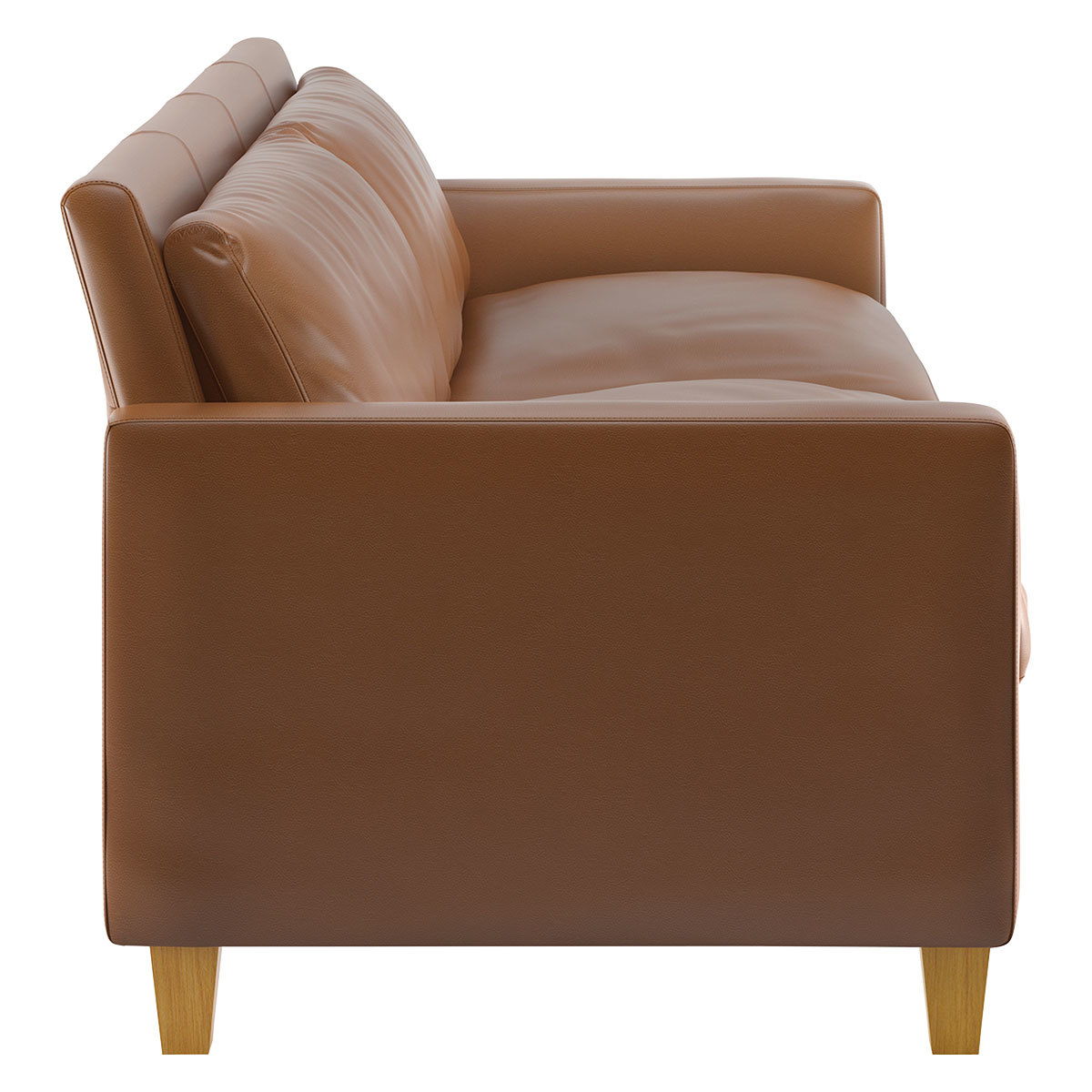 Chester Light Brown 3 Seat Sofa, Oak Feet, Light Brown – image 3