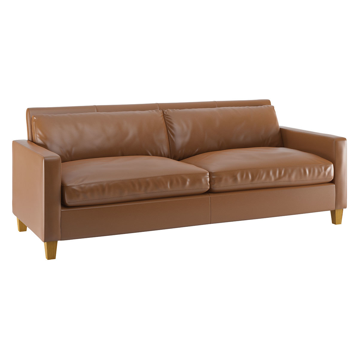 Chester Light Brown 3 Seat Sofa, Oak Feet, Light Brown – image 4