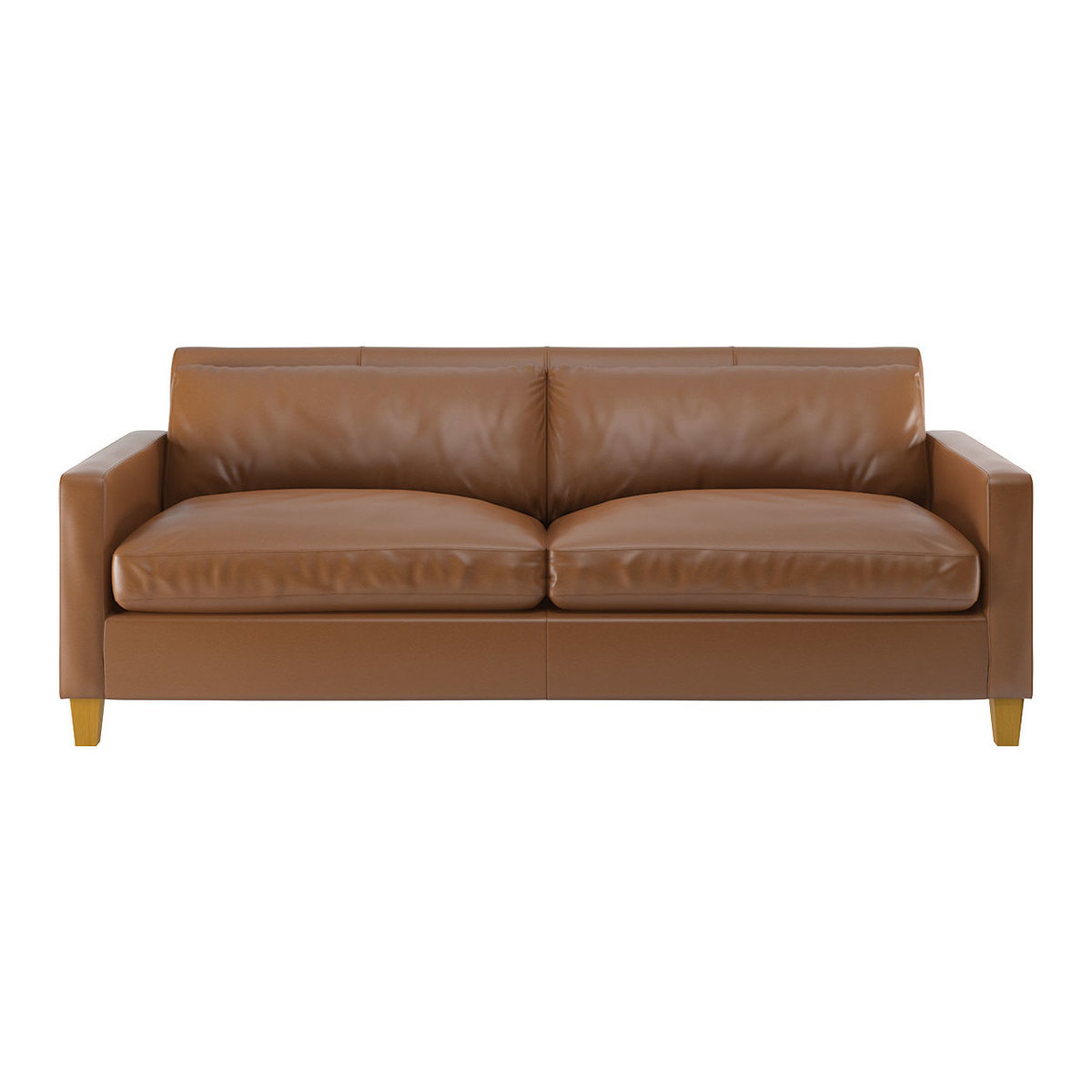 Chester Light Brown 3 Seat Sofa, Oak Feet, Light Brown – image 1