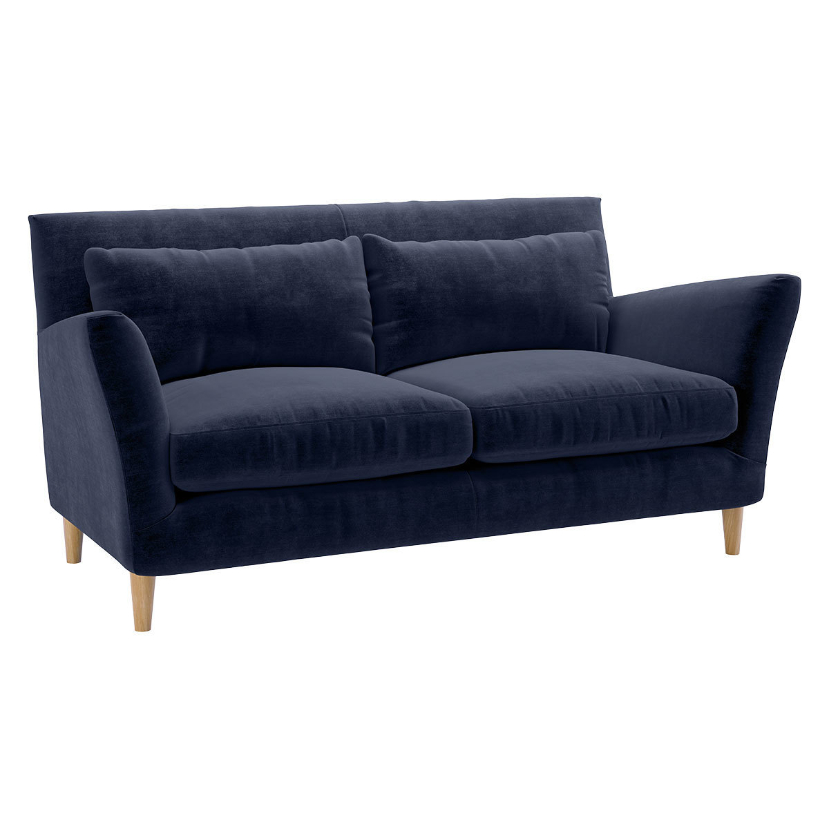 Keele Navy Blue Velvet 2 Seat Sofa, Dark Blue – image 3