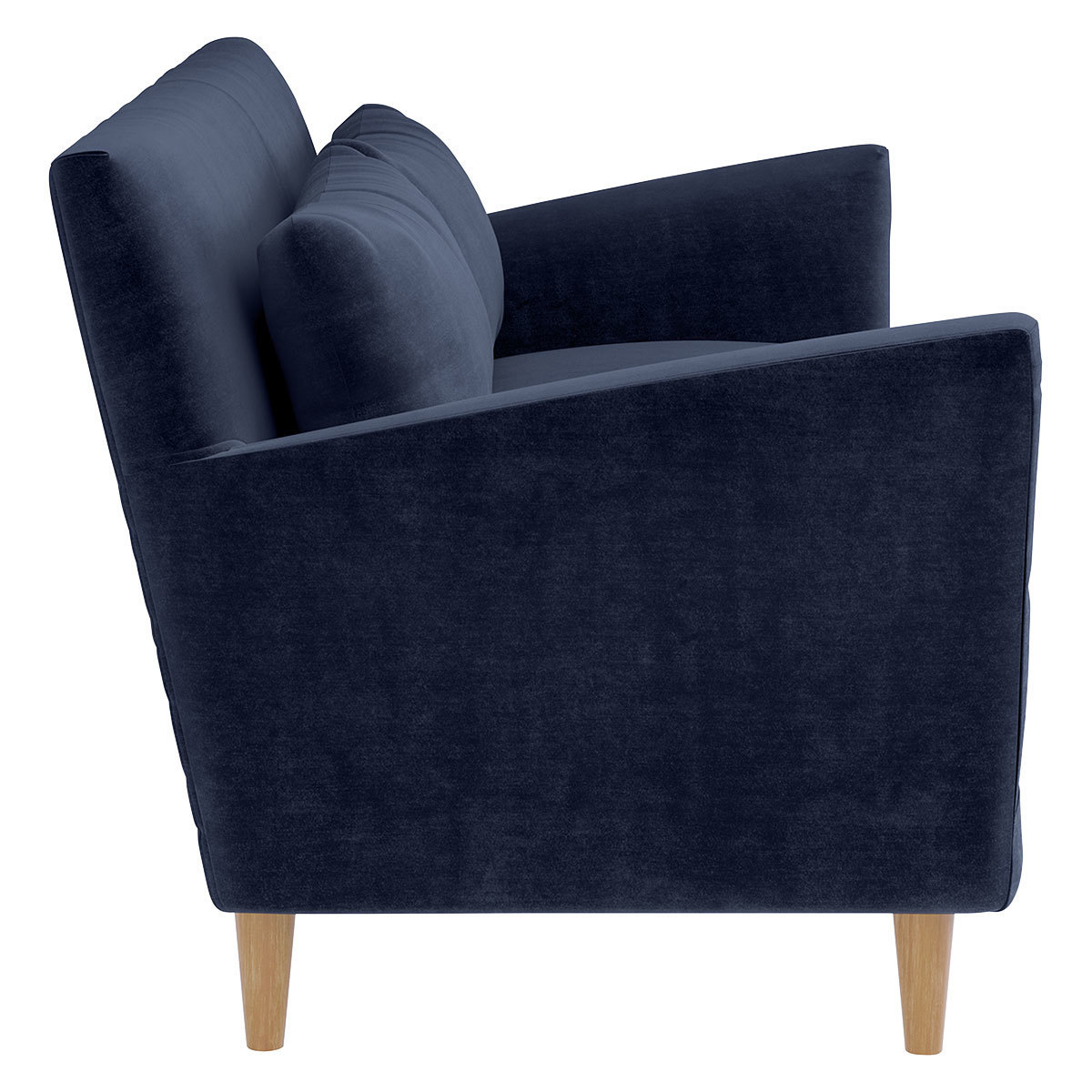Keele Navy Blue Velvet 2 Seat Sofa, Dark Blue – image 4