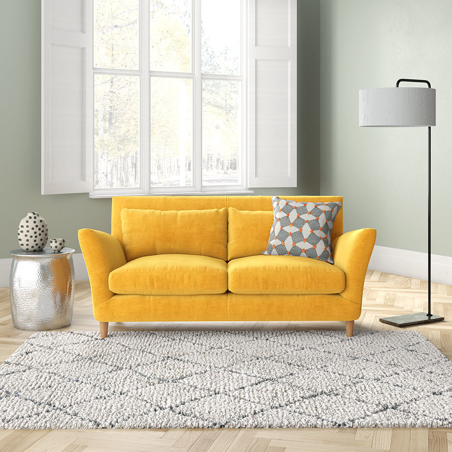 Keele Navy Blue Velvet 2 Seat Sofa, Dark Blue – image 8