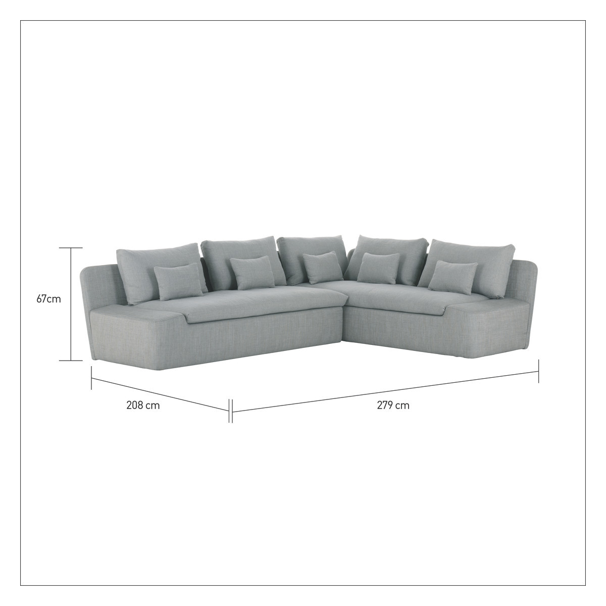 Kasha Grey FaBric Left-Arm Corner Sofa, Grey – image 6