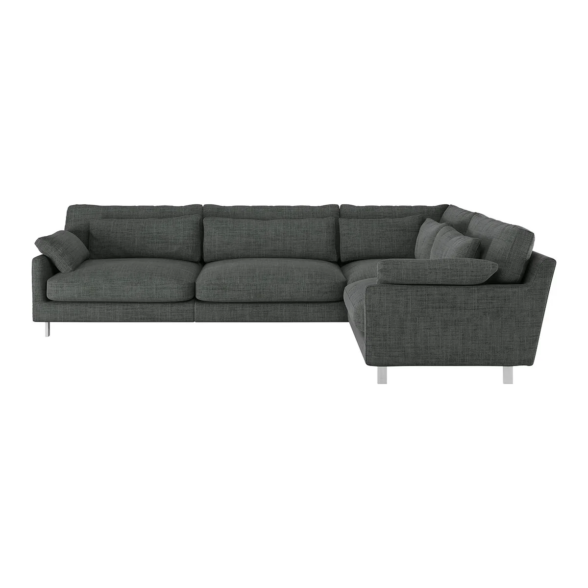 Cuscino Charcoal Grey Italian Woven Left-Arm Corner Sofa, Charcoal – image 1
