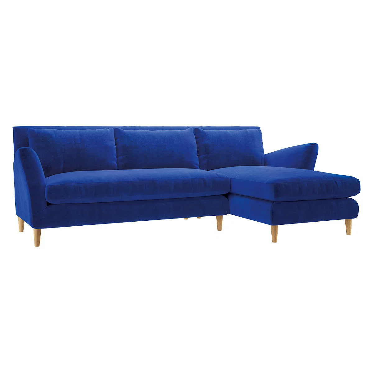 Keele Cobalt Blue Velvet Right -Arm Chaise Sofa, Blue – image 3