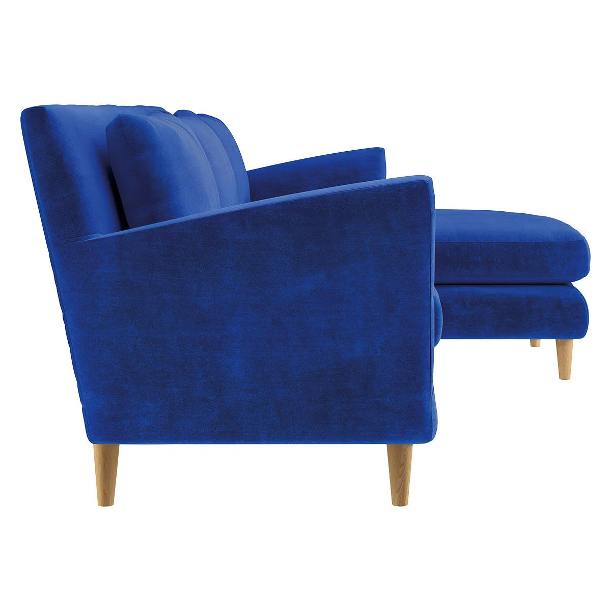 Keele Cobalt Blue Velvet Right -Arm Chaise Sofa, Blue – image 4