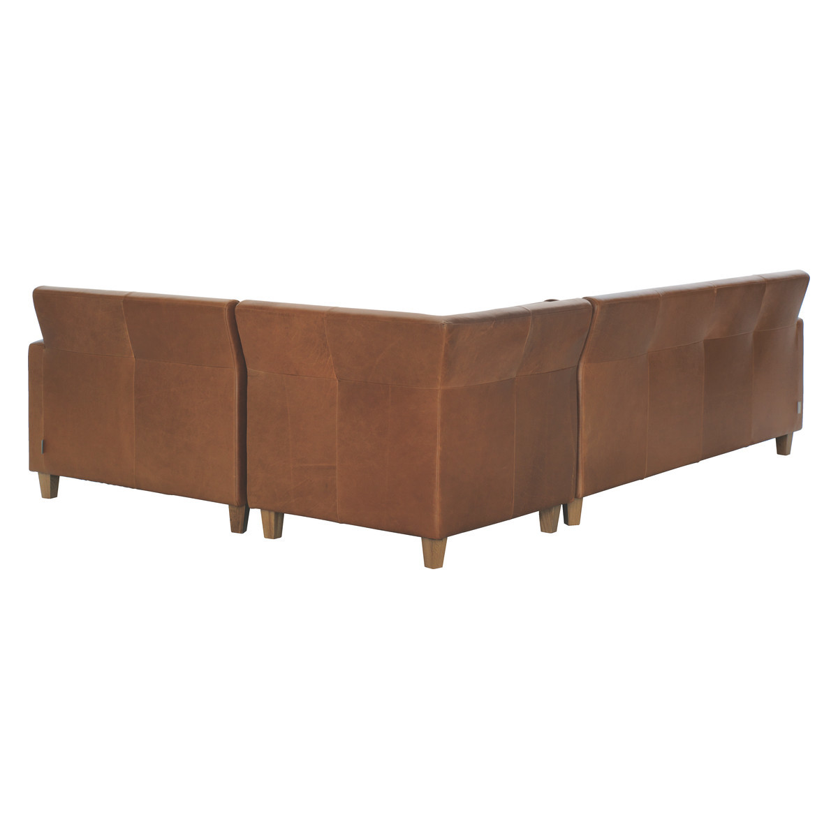 Chester Mid Tan Leather Left-Arm Corner Sofa, Oak Stained Feet, Mid Tan – image 5