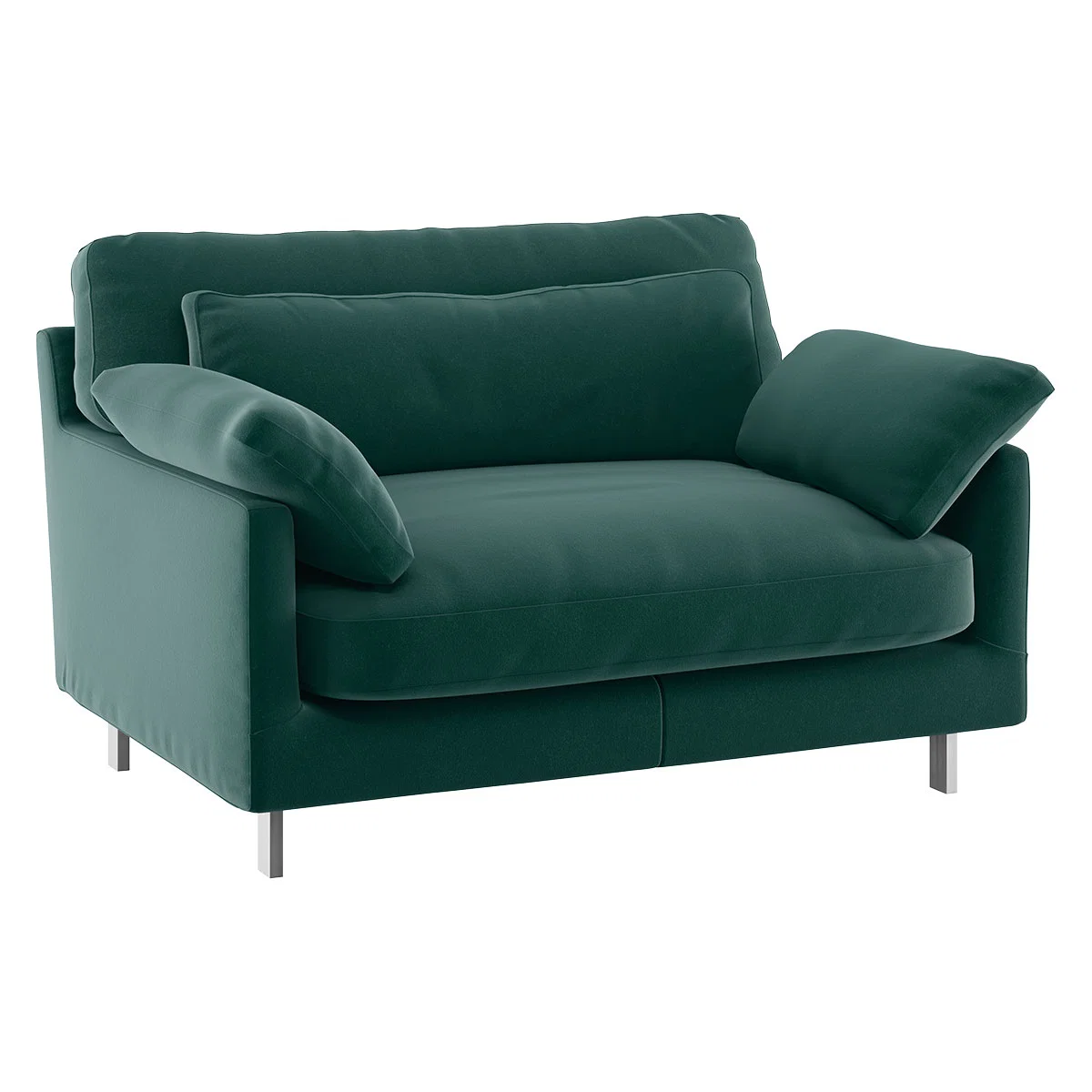 Cuscino Emerald Green Velvet Compact Sofa, Green – image 3