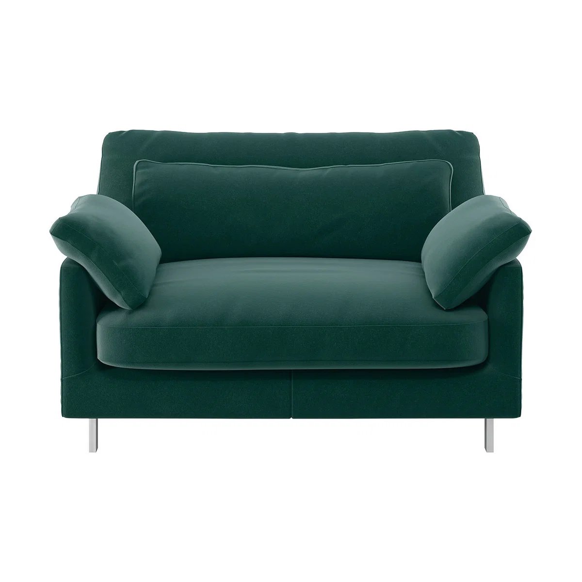 Cuscino Emerald Green Velvet Compact Sofa, Green – image 1