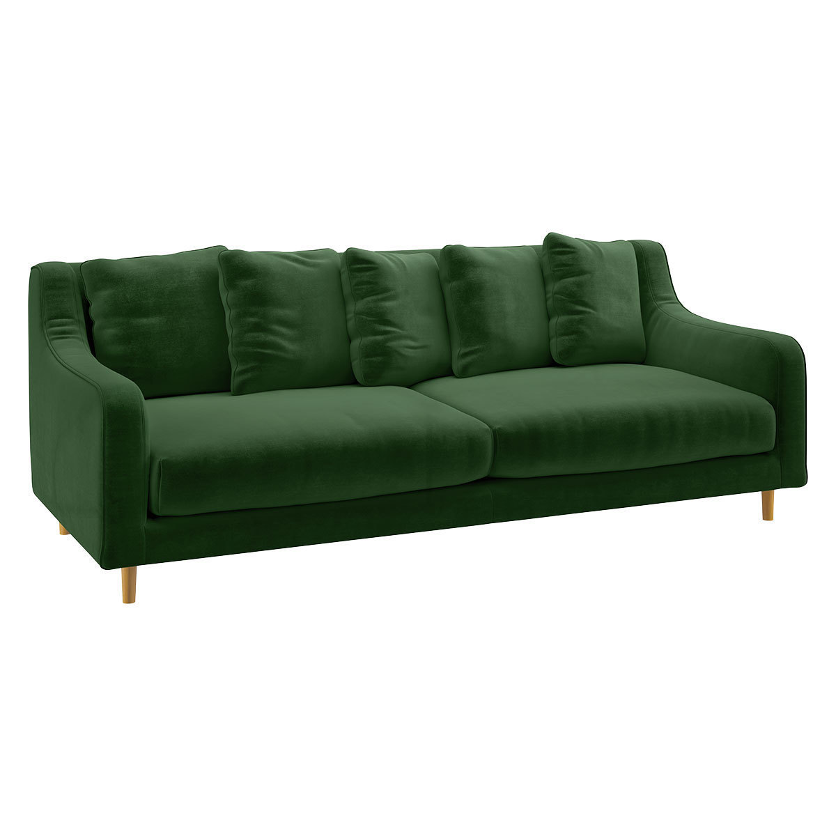 Swift Moss Green Velvet 3 Seater Sofa, Moss Green – image 3