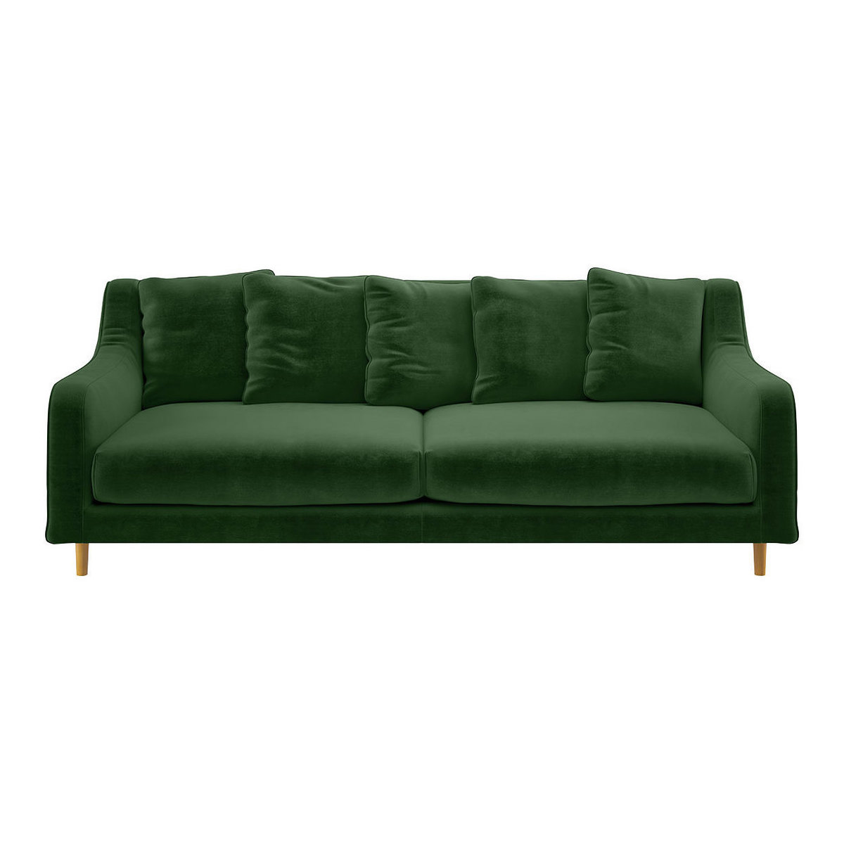 Swift Moss Green Velvet 3 Seater Sofa, Moss Green – image 1