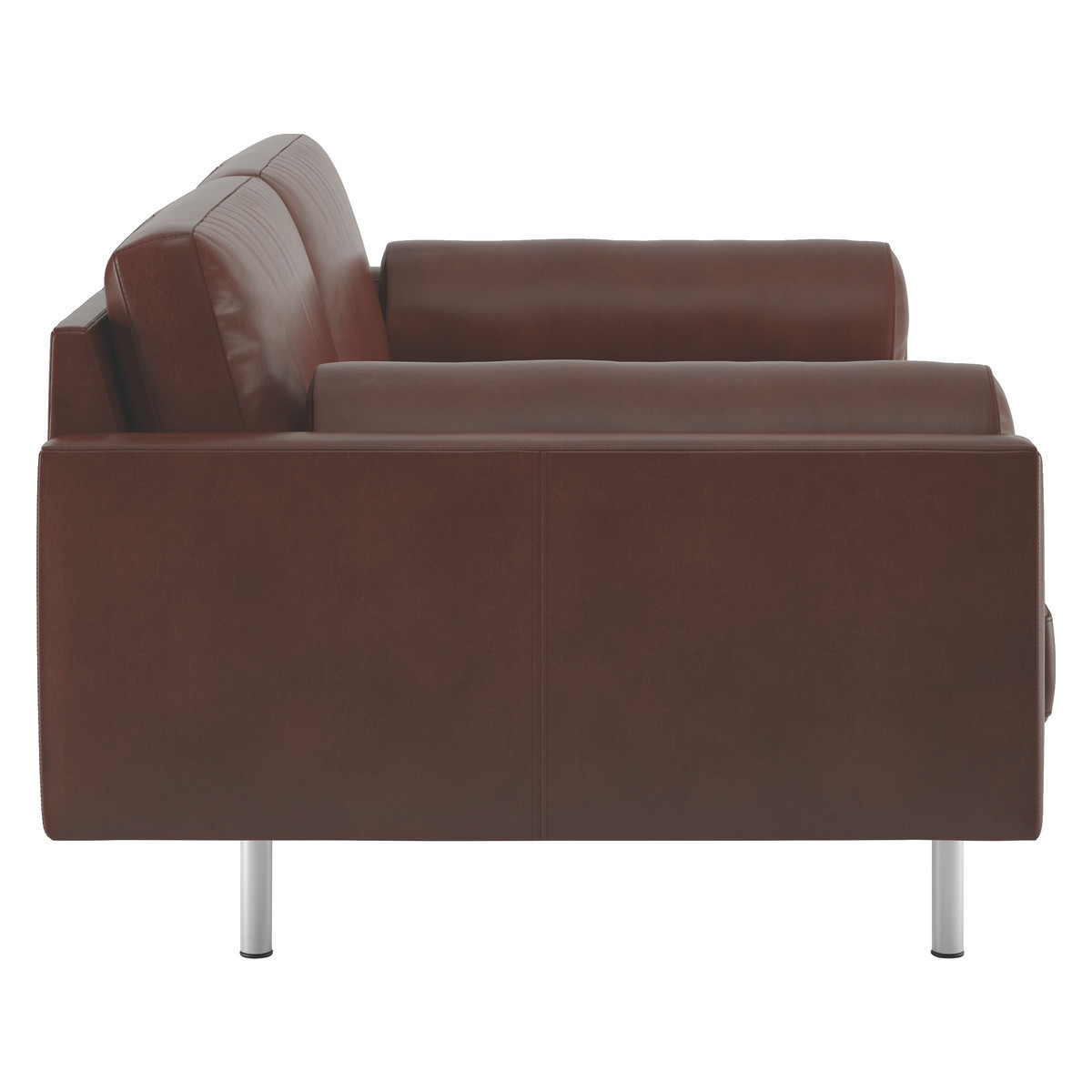 Spencer Tan Leather 2 Seater Sofa, Metal Legs, Tan – image 4