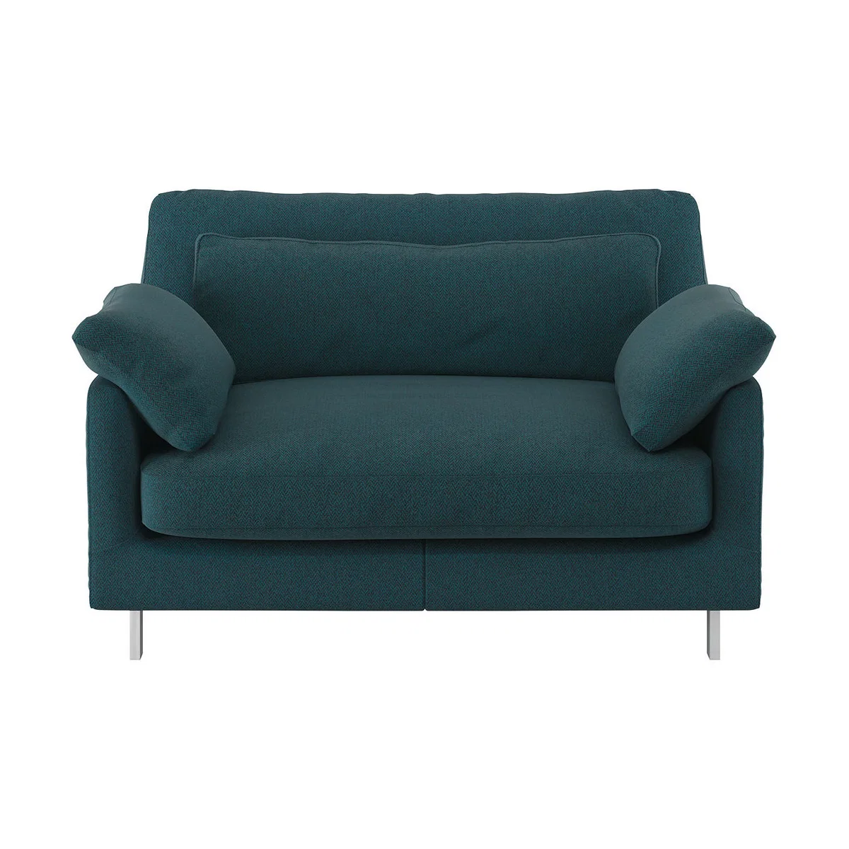 Cuscino Teal Green Herringbone Wool Mix Compact Sofa, Green – image 1