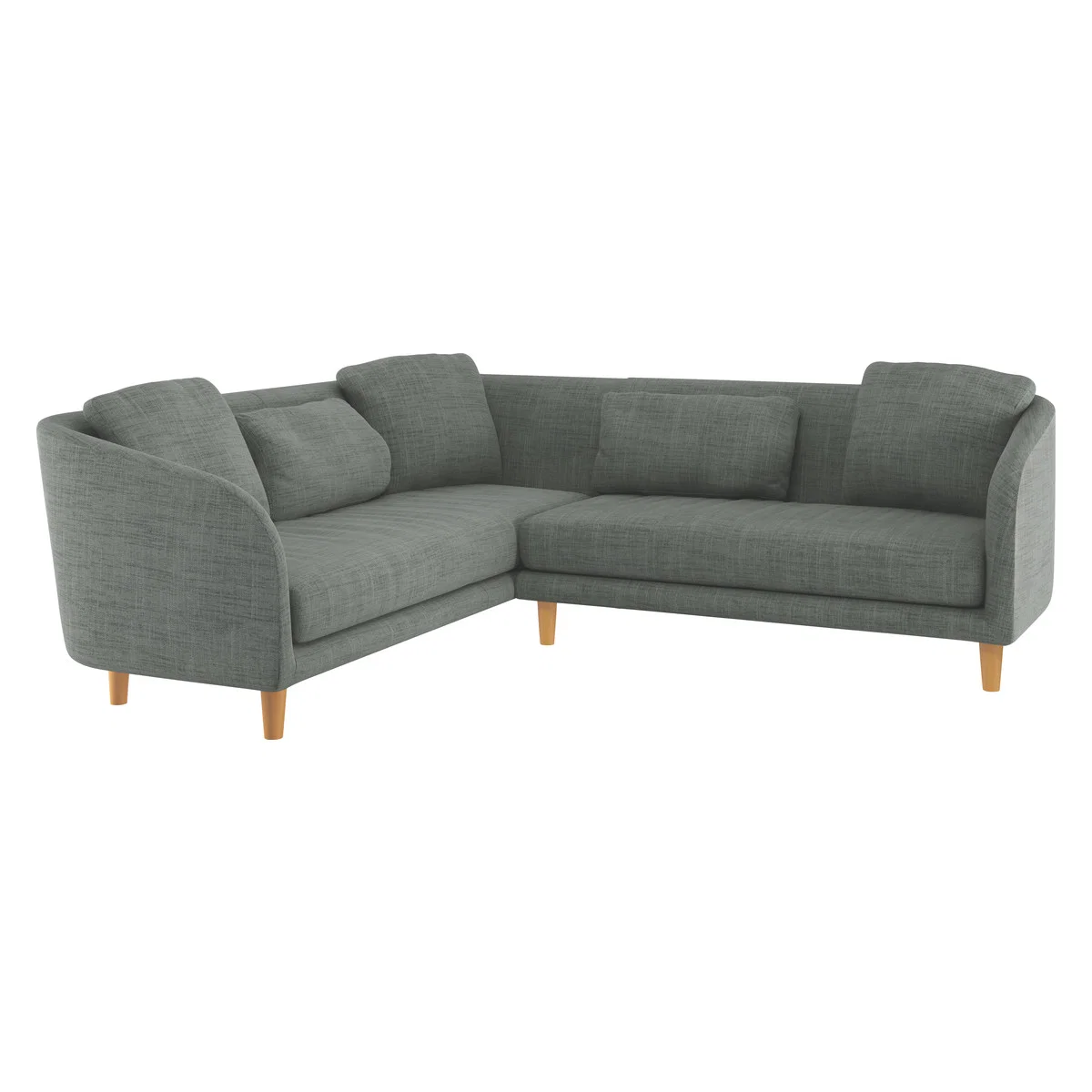 Colby Grey Italian Woven FaBric Right Arm Corner Sofa, Grey – image 3