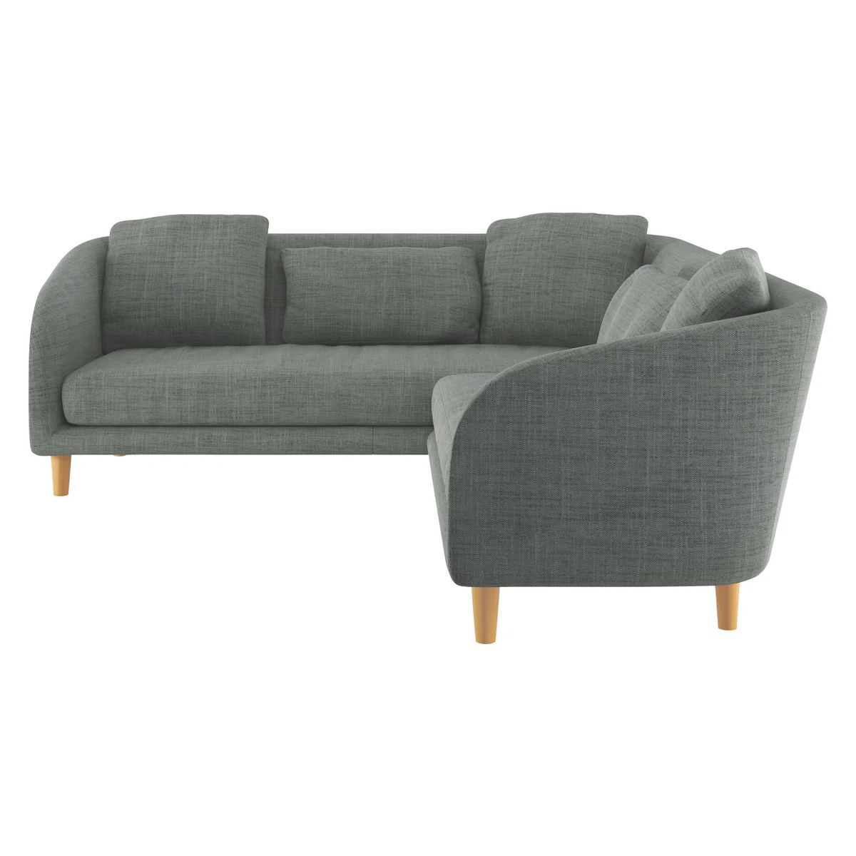 Colby Grey Italian Woven FaBric Right Arm Corner Sofa, Grey – image 4