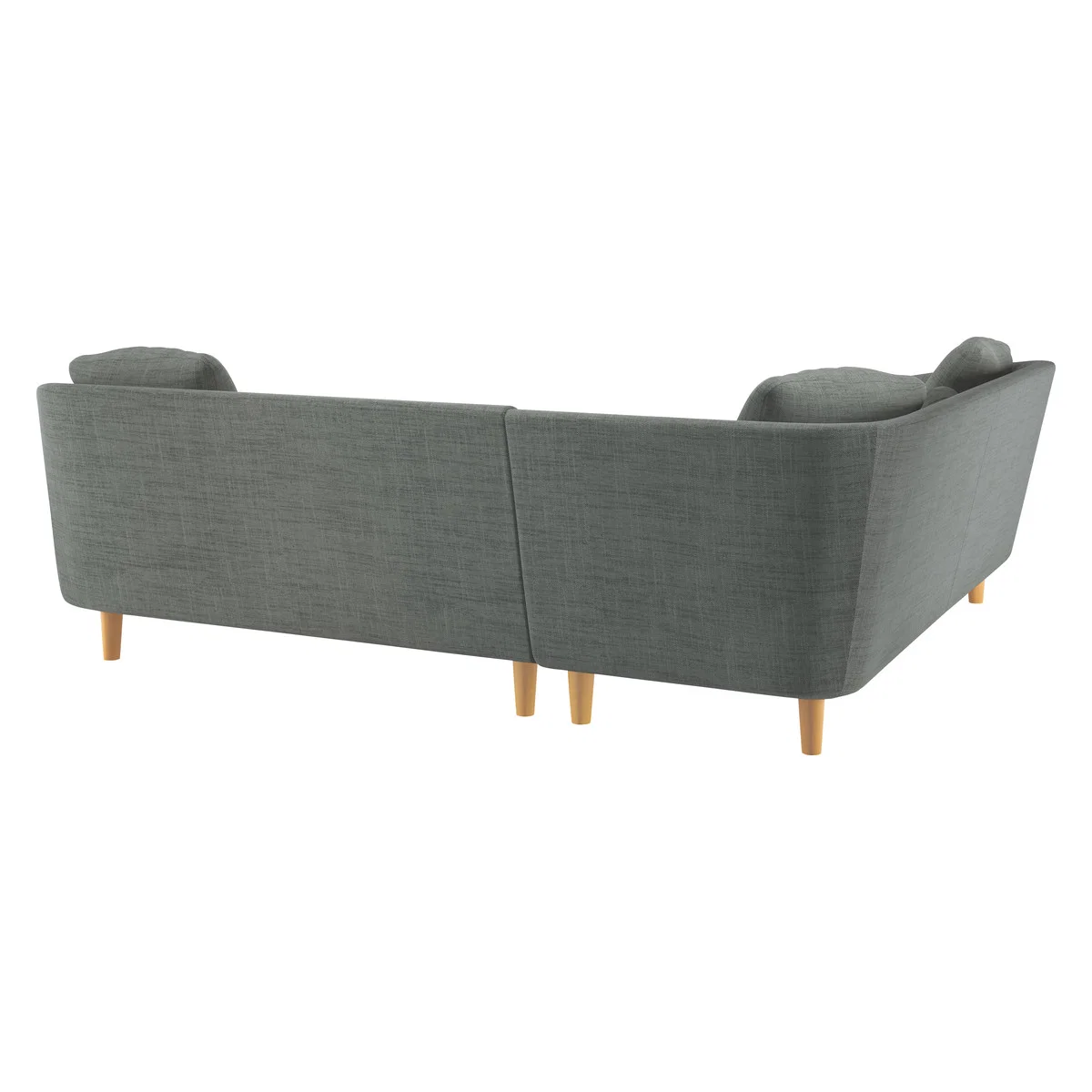 Colby Grey Italian Woven FaBric Right Arm Corner Sofa, Grey – image 6