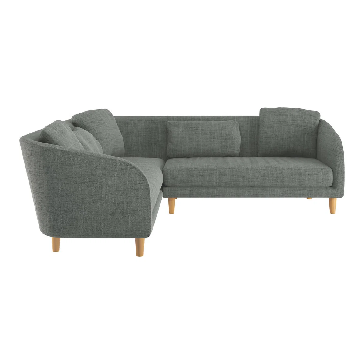 Colby Grey Italian Woven FaBric Right Arm Corner Sofa, Grey – image 1