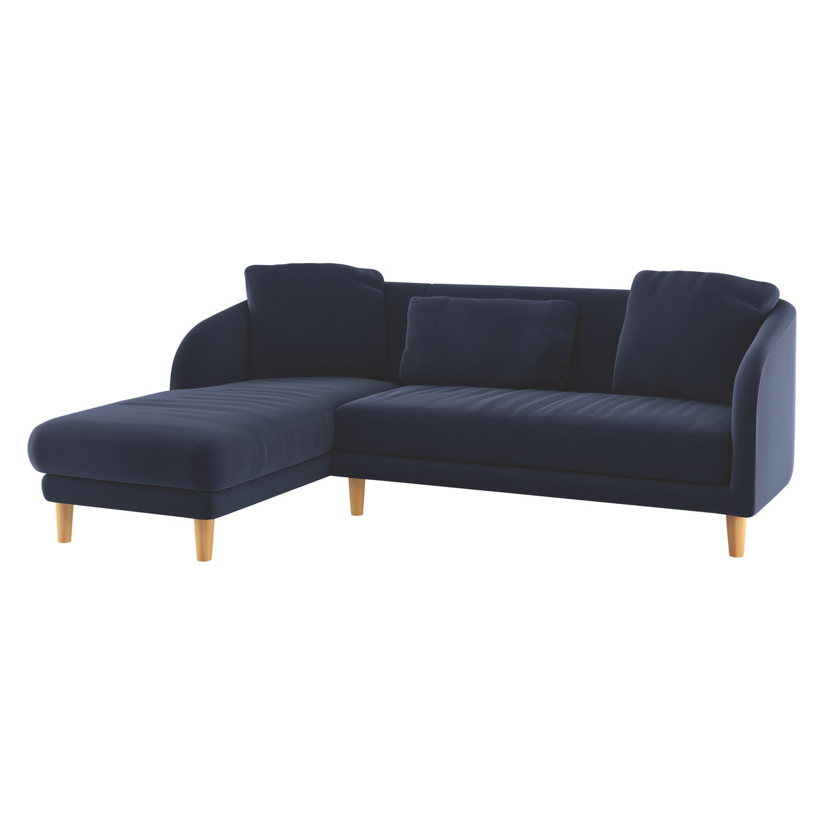 Colby Navy Blue Velvet Left Arm Chaise Sofa, Dark Blue – image 3