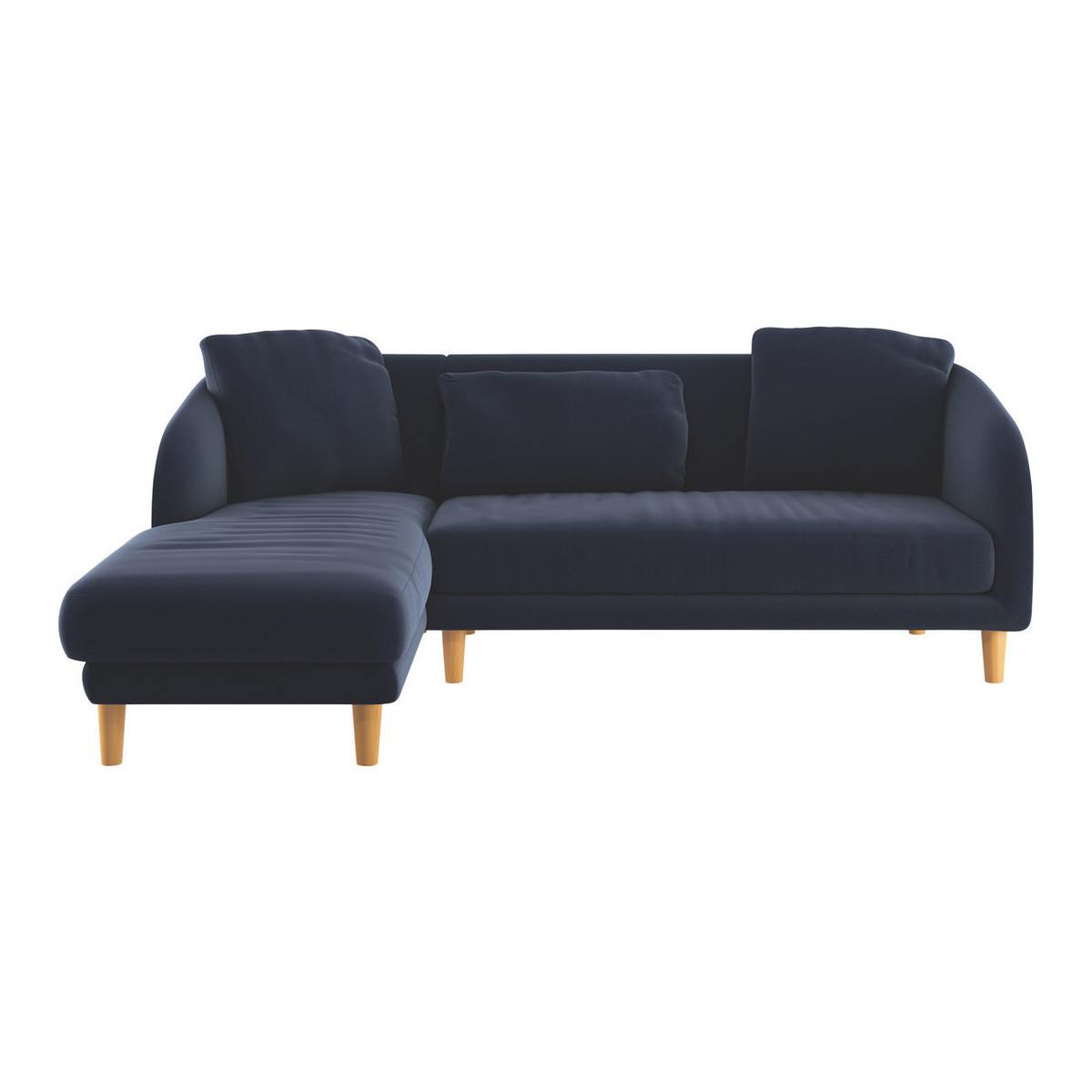 Colby Navy Blue Velvet Left Arm Chaise Sofa, Dark Blue – image 1