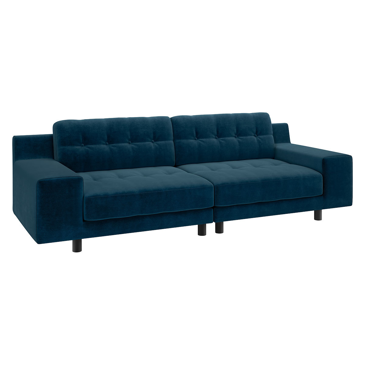 Hendricks Ink Blue Velvet 4 Seater Easy Access Sofa, Blue – image 3