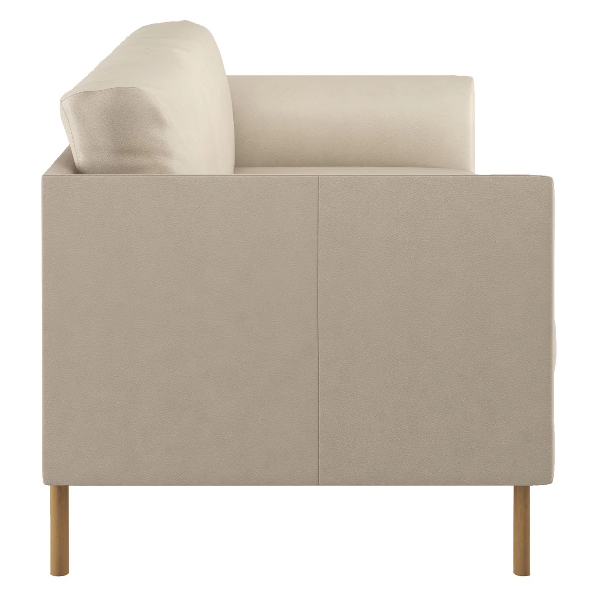 Hyde Cream Leather 2 Seater Sofa, Wooden Legs, Cream – image 4