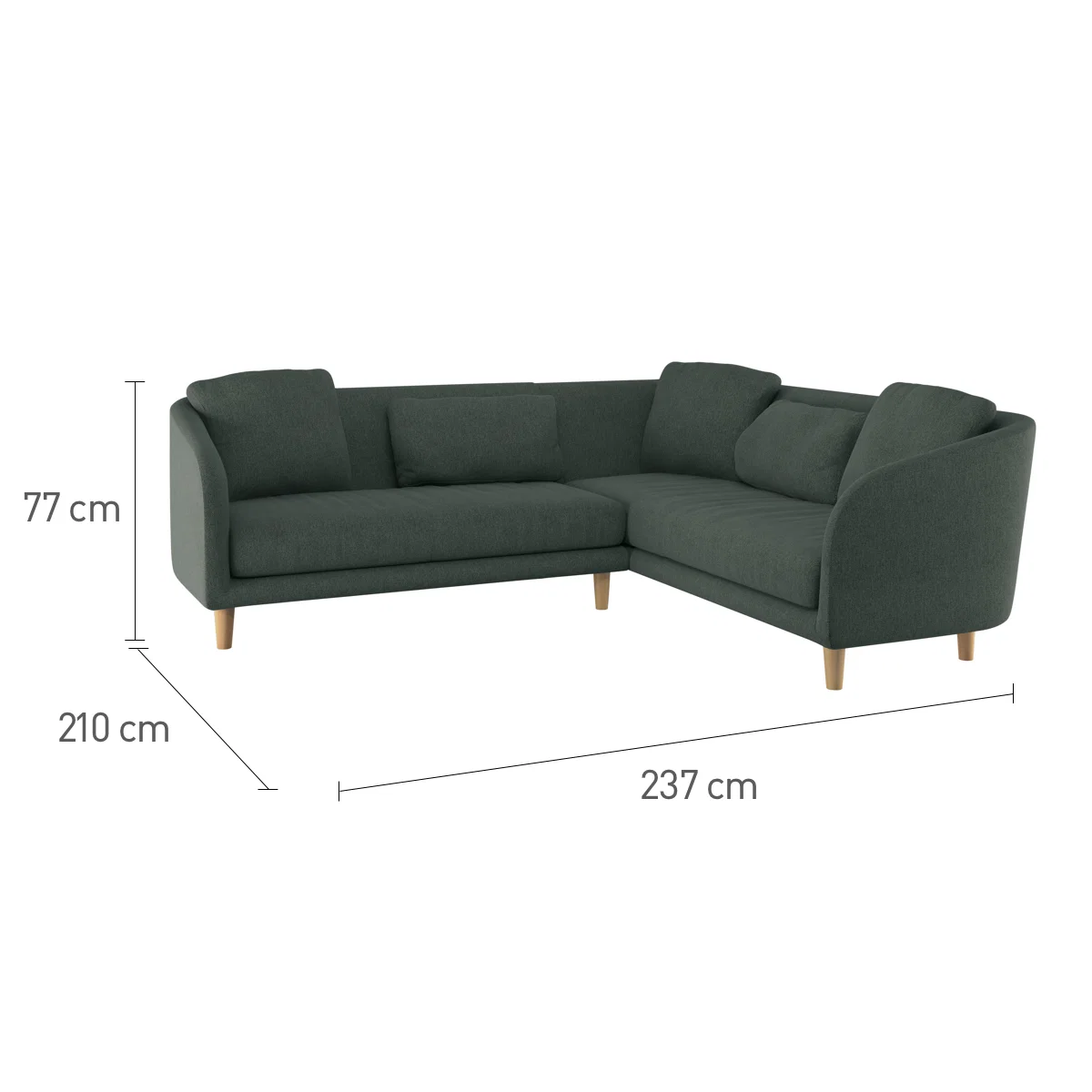 Colby Black And White Italian Woven Left-Arm Corner Sofa, Black And White – image 8