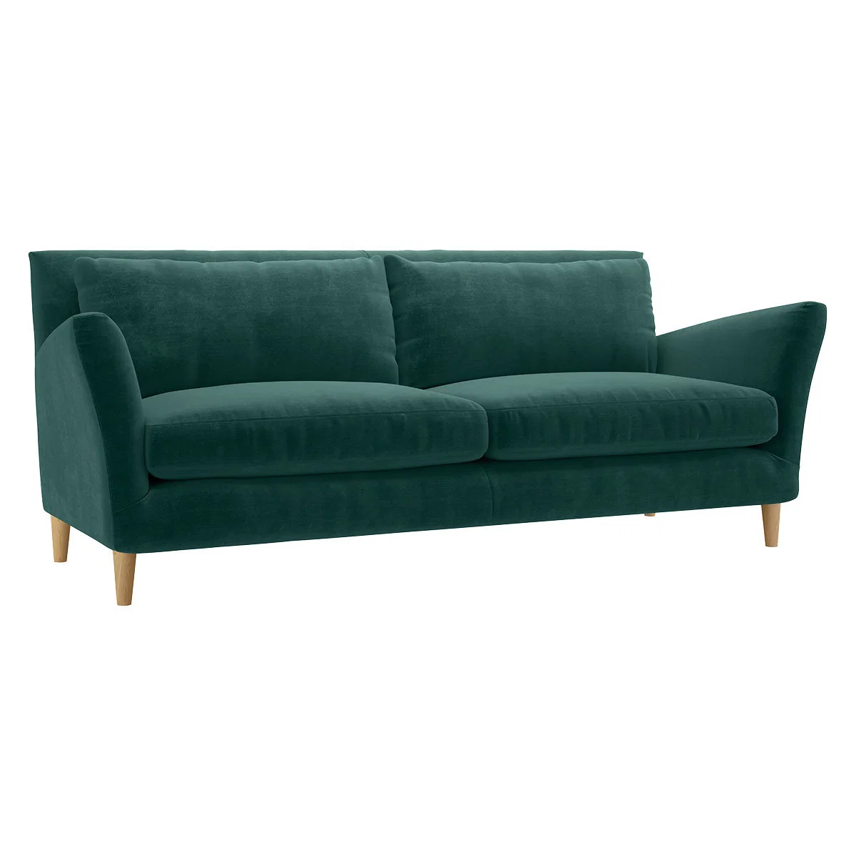 Keele Emerald Green Velvet 3 Seat Sofa, Green – image 3
