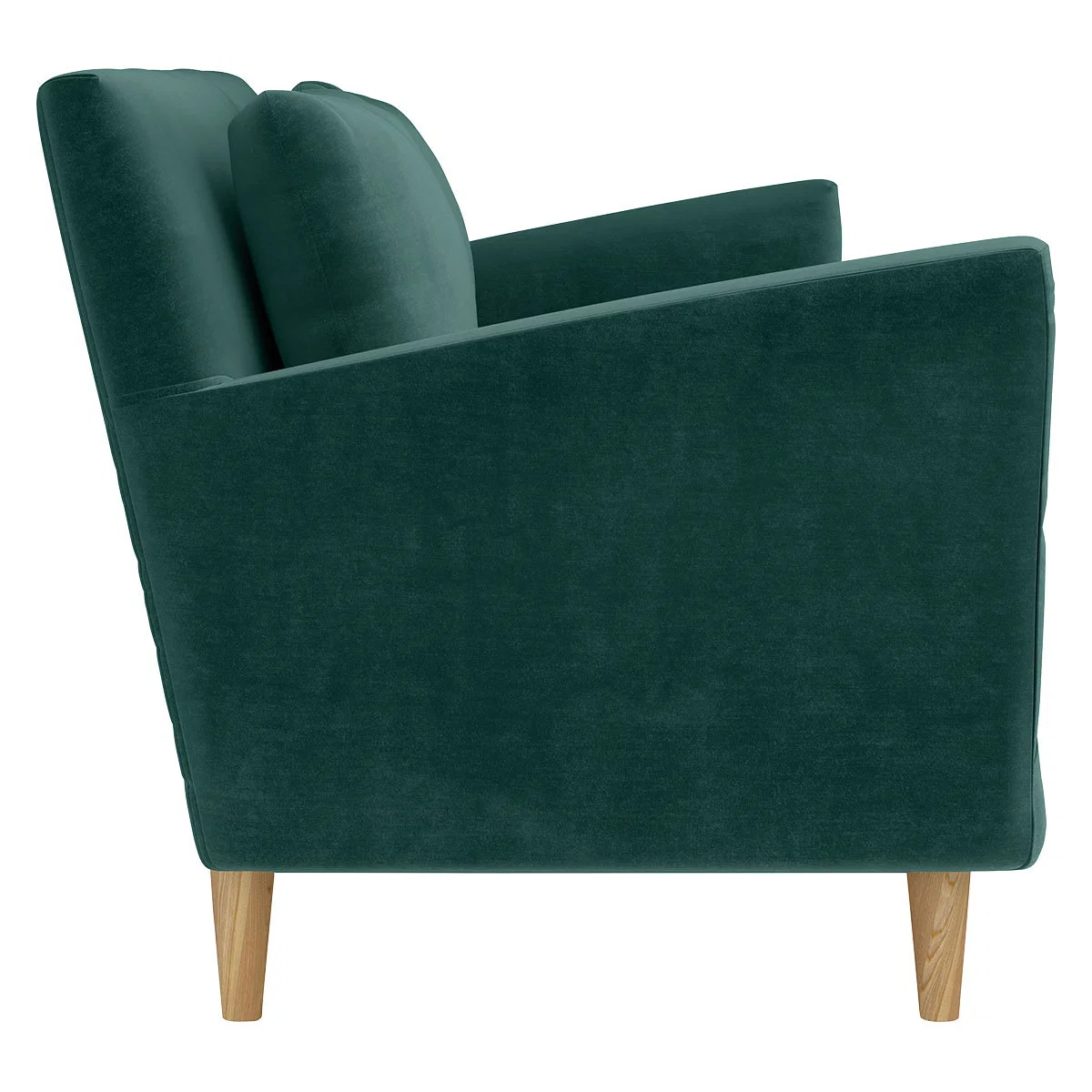 Keele Emerald Green Velvet 3 Seat Sofa, Green – image 4