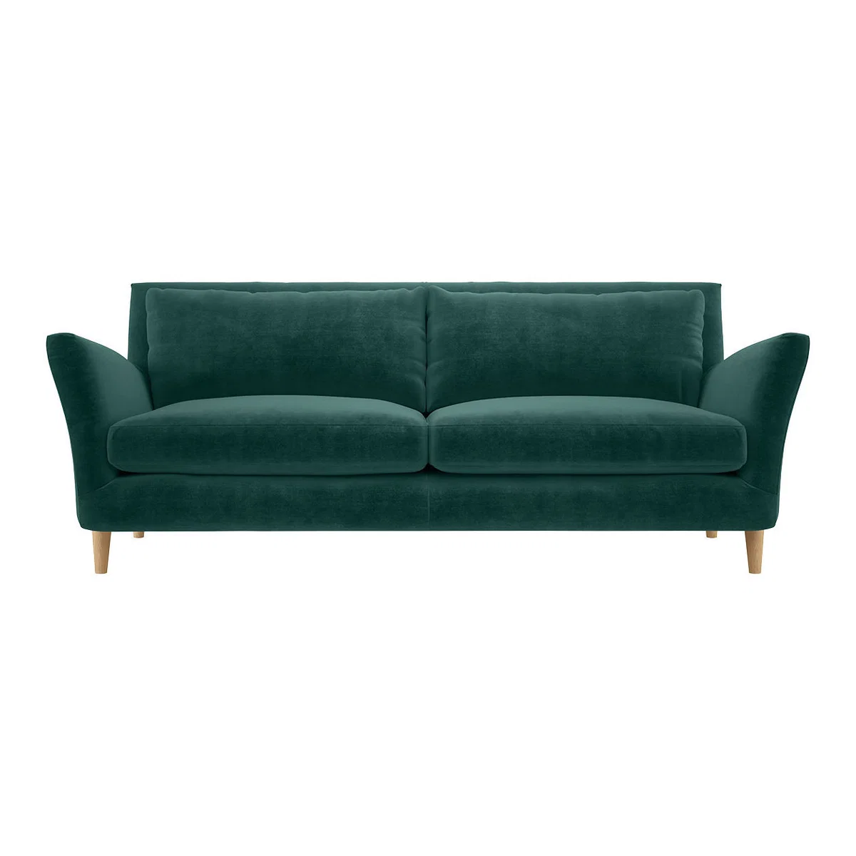 Keele Emerald Green Velvet 3 Seat Sofa, Green – image 1