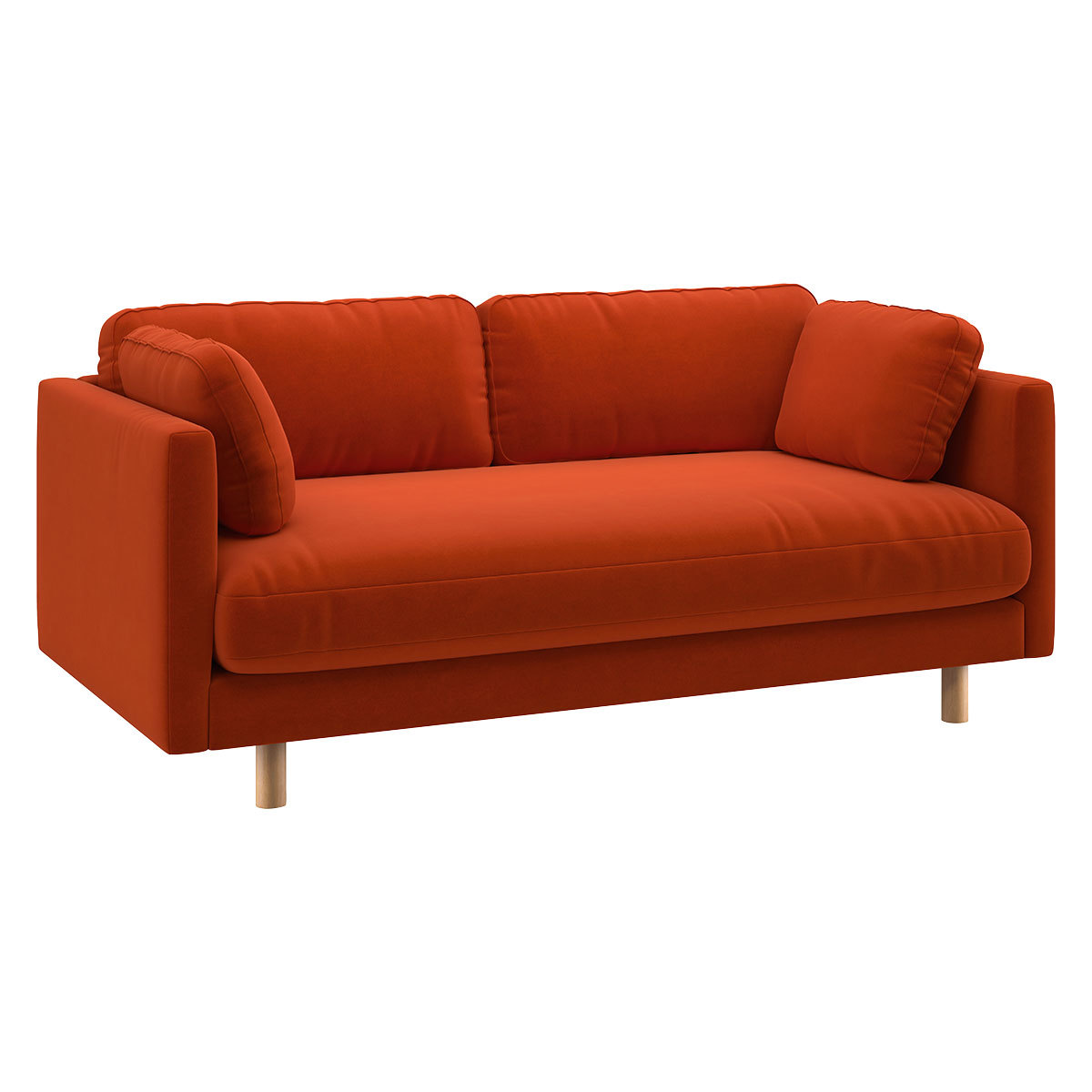 Mori Orange Velvet 2 Seater Sofa, Orange – image 3