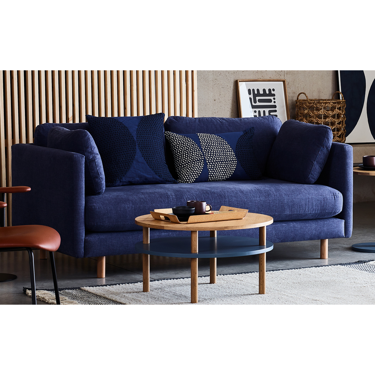 Mori Orange Velvet 2 Seater Sofa, Orange – image 6