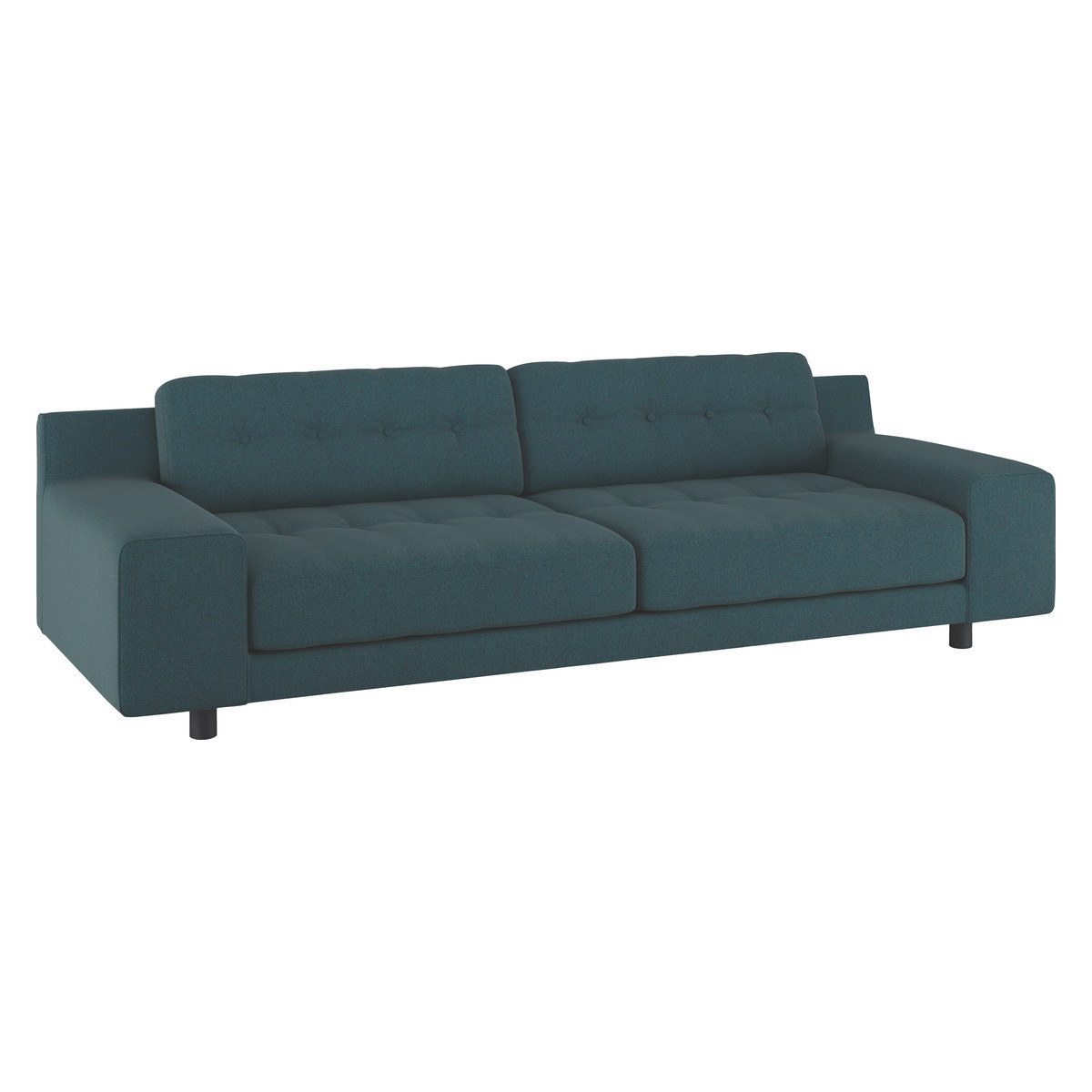 Hendricks Teal Green Herringbone Wool Mix 4 Seater Sofa, Green – image 3